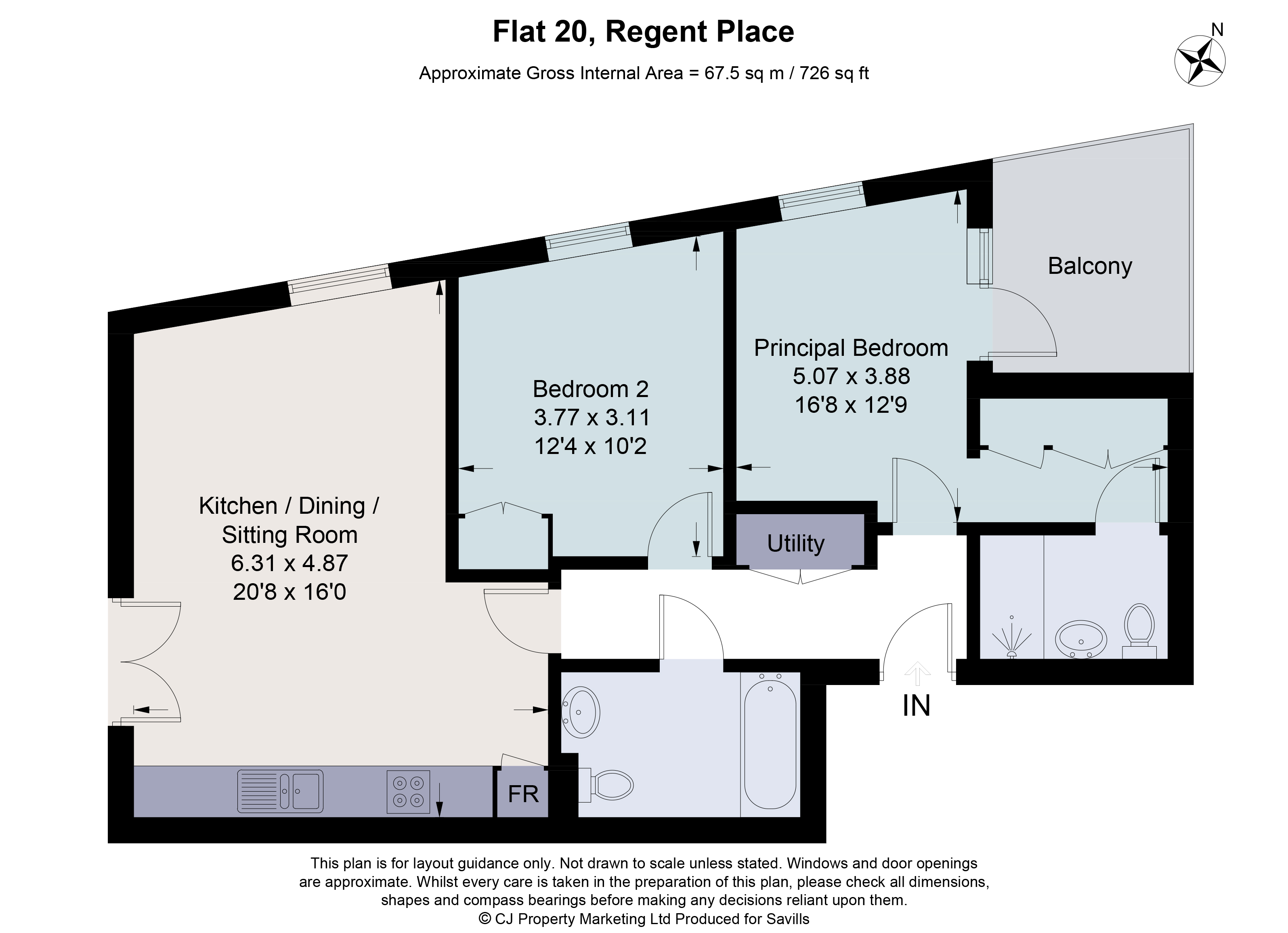 Flat 20, Regent Place, 75, Sycamore Road, Buckinghamshire floorplan