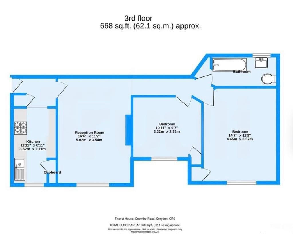 12a Thanet House, Coombe Road, Croydon floorplan