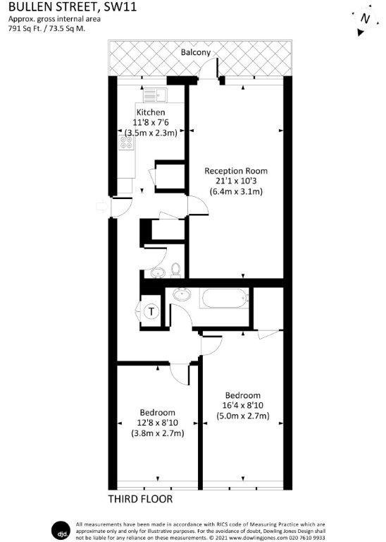Goulden House, Bullen Street, London SW11, 2 bedroom flat for sale
