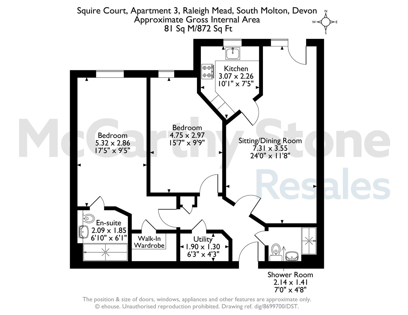 3 Squire Court, Raleigh Mead, South Molton floorplan