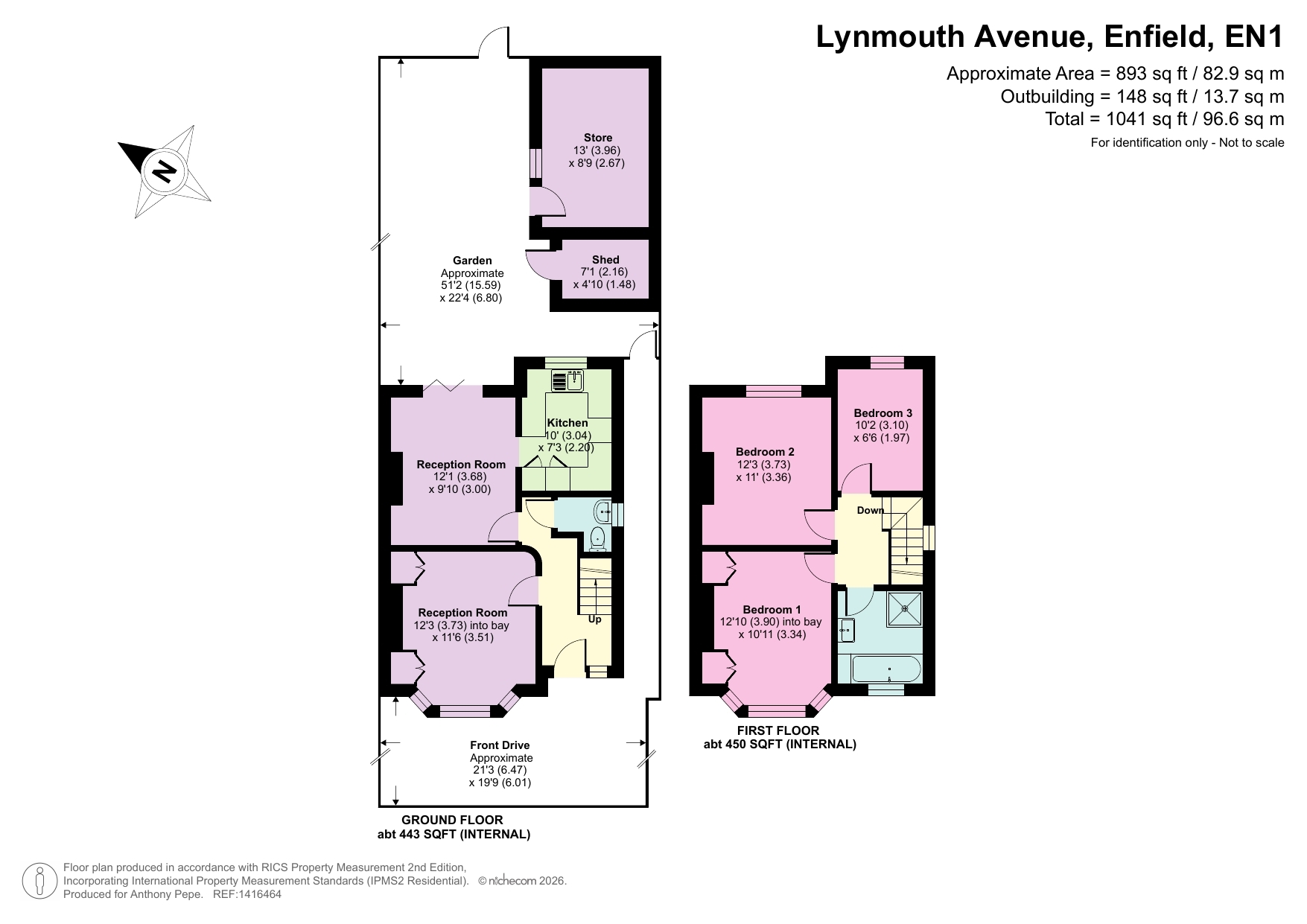 Lynmouth Avenue, London, EN1 floorplan