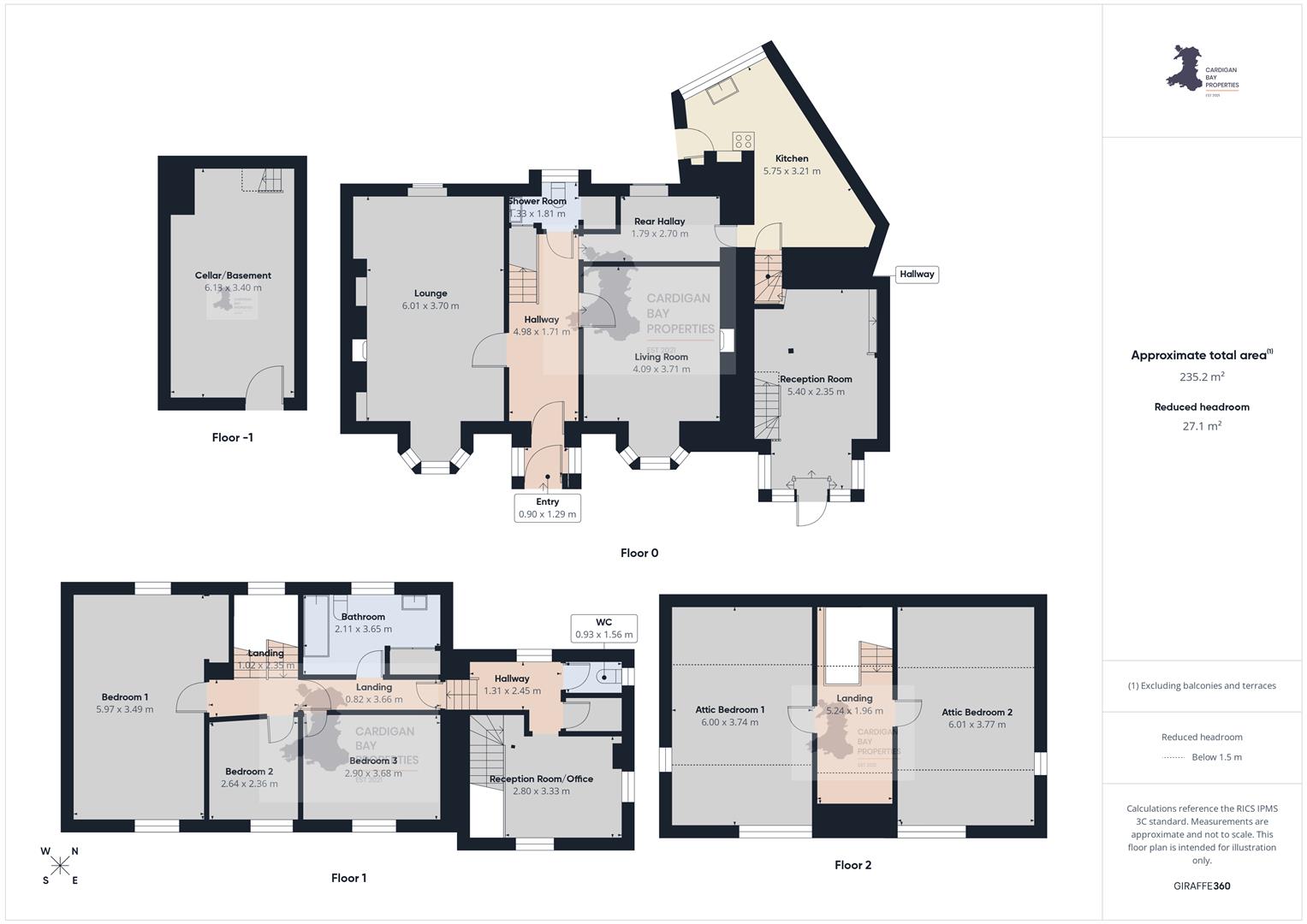 LlysHendy, Glanmor Terrace, New Quay floorplan