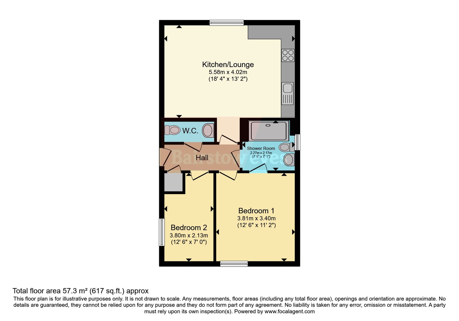 Flat 1, Clarence House, 212, New London Road, Essex floorplan