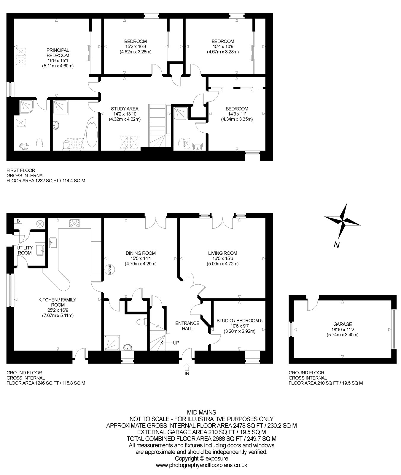 Mid Mains Of Carse Grange, Errol, Perth PH2, 5 bedroom terraced house