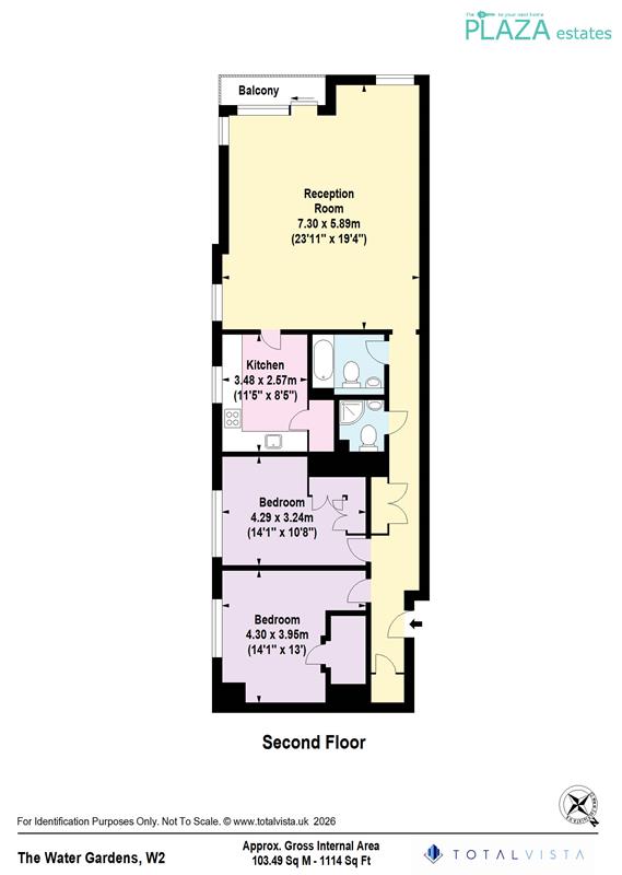 102, THE WATER GARDENS, London floorplan