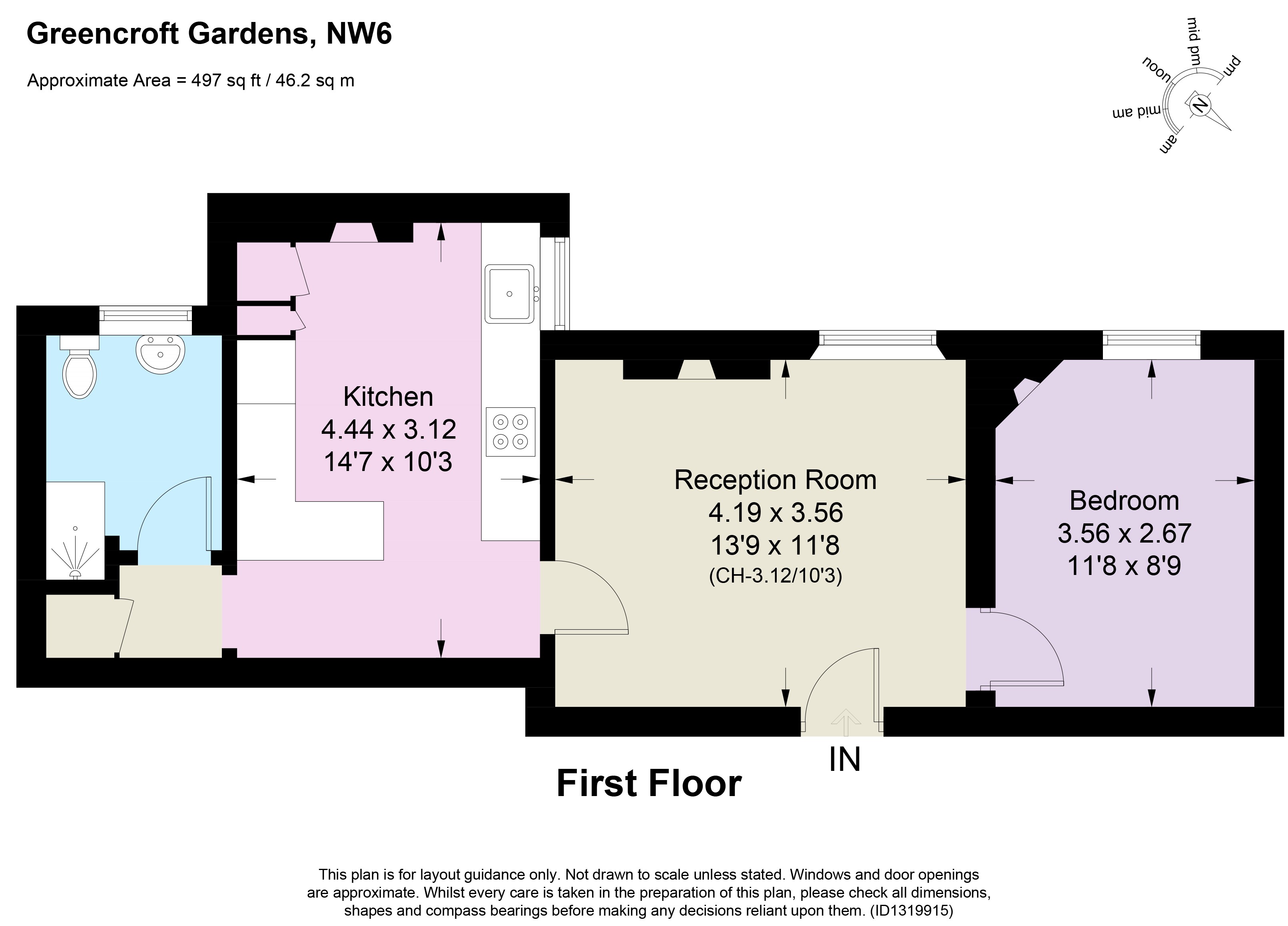 Flat 4 2 Sutherland House,, Greencroft Gardens, London floorplan