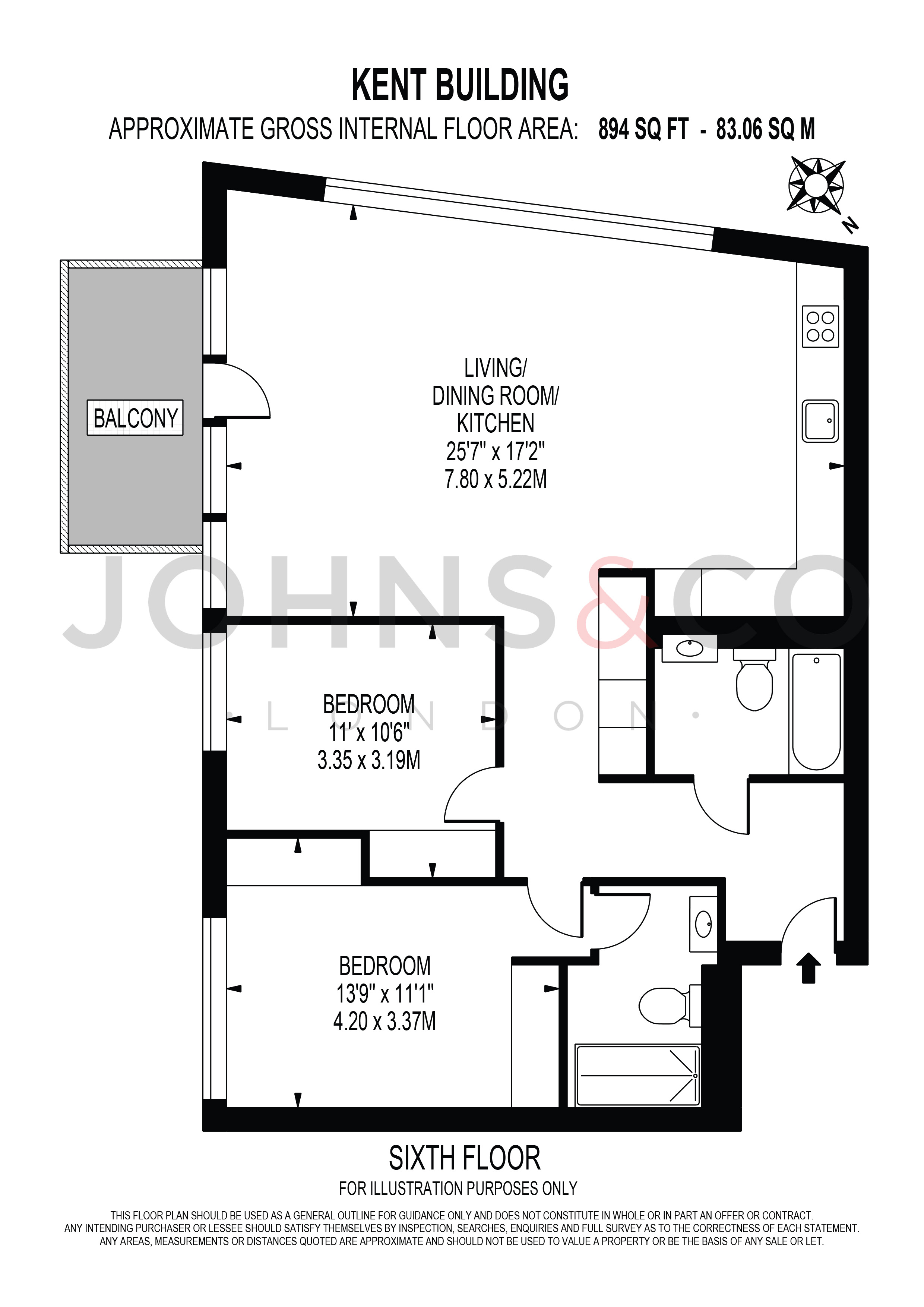 Flat 609 Kent Building 47, Hope Street, London floorplan