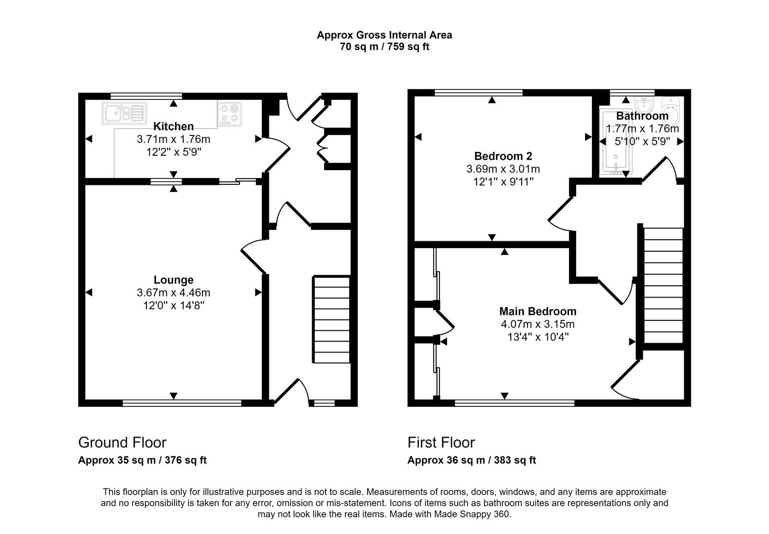Netherhill Way, Paisley PA3, 2 bedroom semidetached house for sale