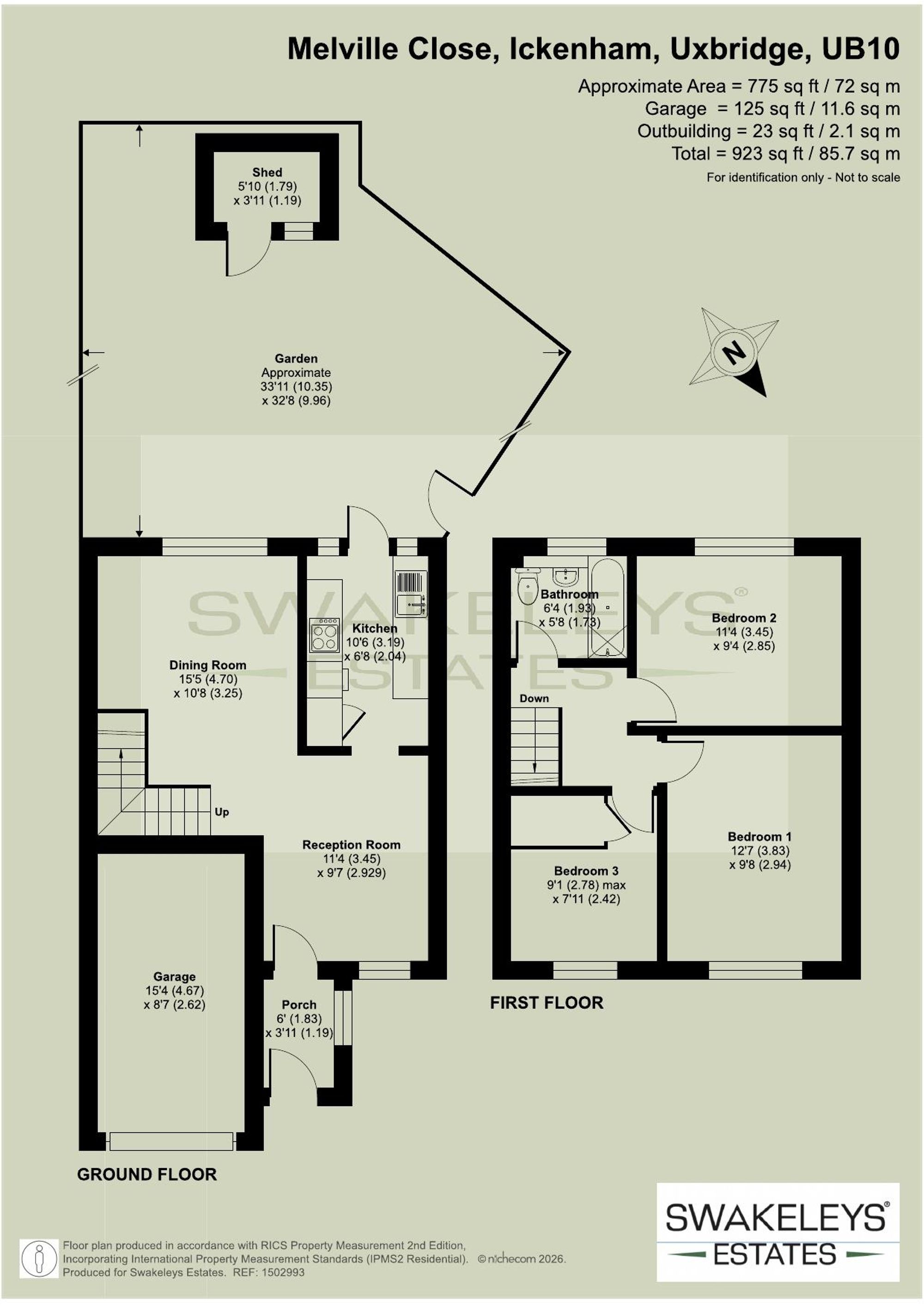 23 Melville Close, Uxbridge floorplan