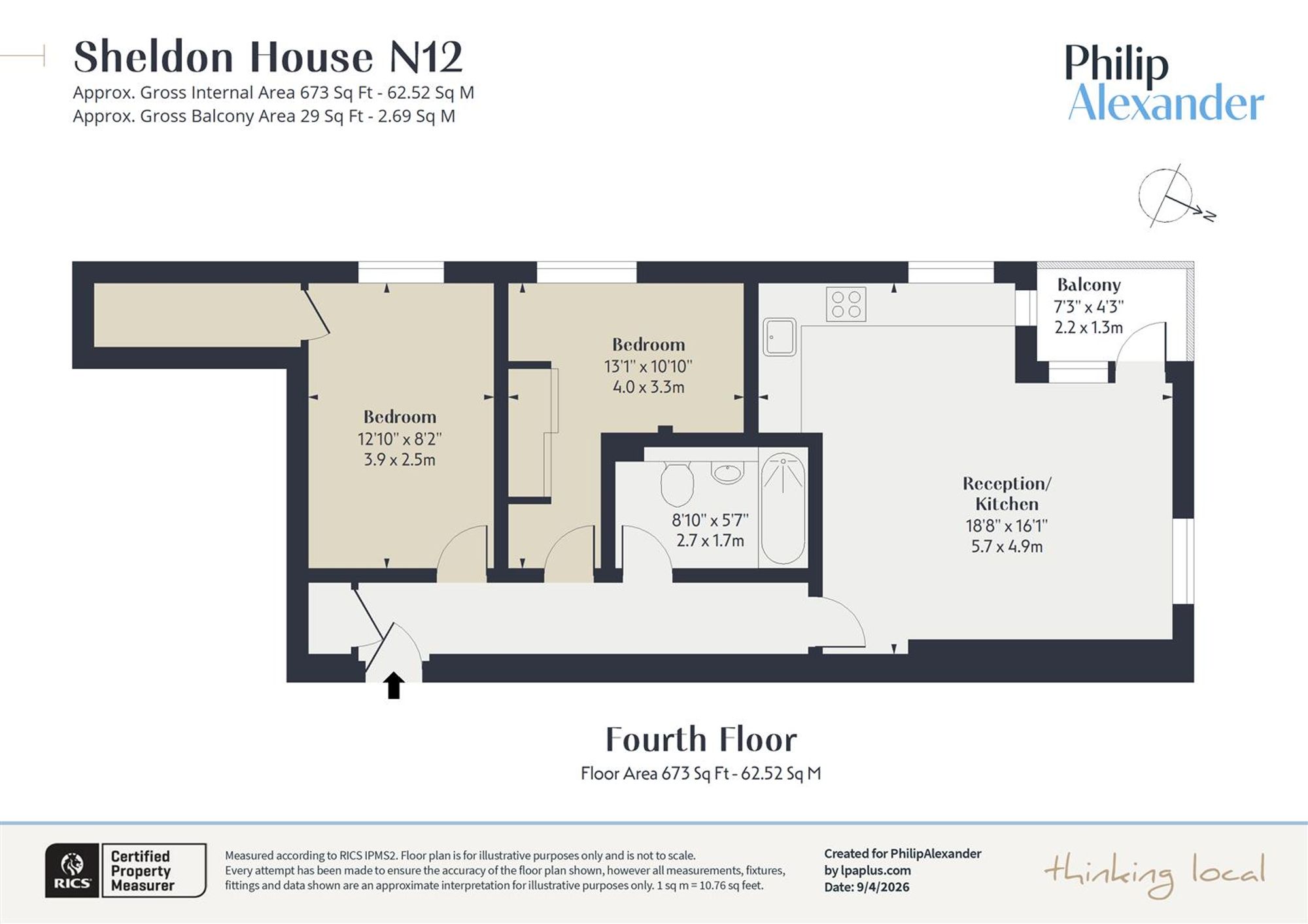 Flat 20, Sheldon House 904-908 High Road, London floorplan