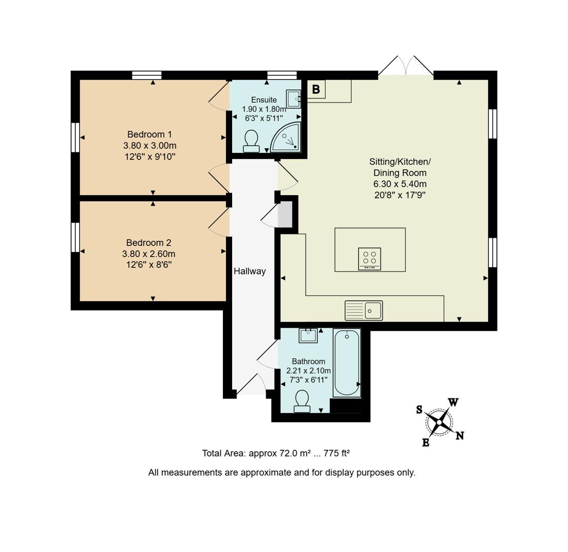 Flat 2, Woodland View, 159 Lower Blandford Road, Broadstone floorplan
