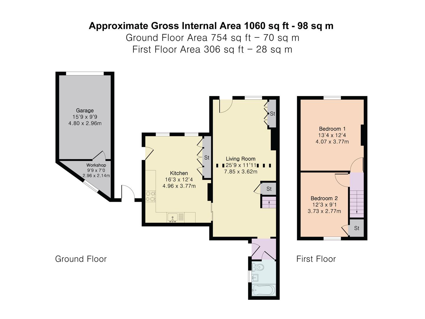 6, North View Cottages, Widford floorplan