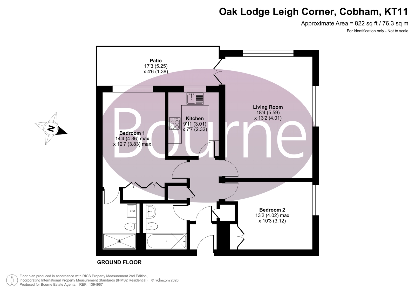 Flat 11, Oak Lodge,, Leigh Corner, Cobham floorplan