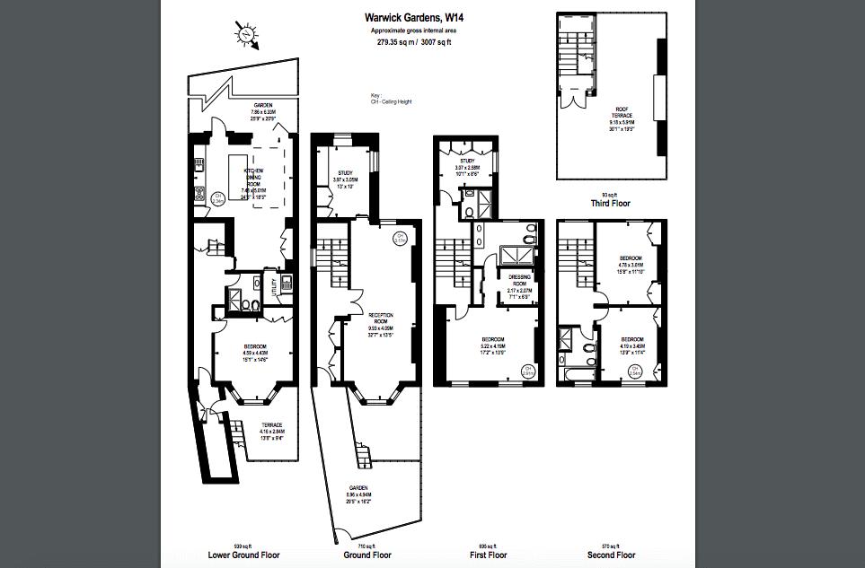 4 Bedrooms  to rent in Warwick Gardens, Kensington, London W14
