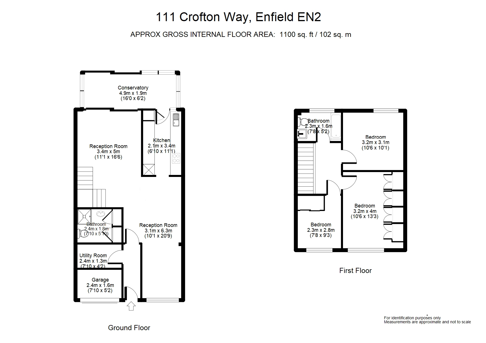 111, Crofton Way, Middlesex floorplan
