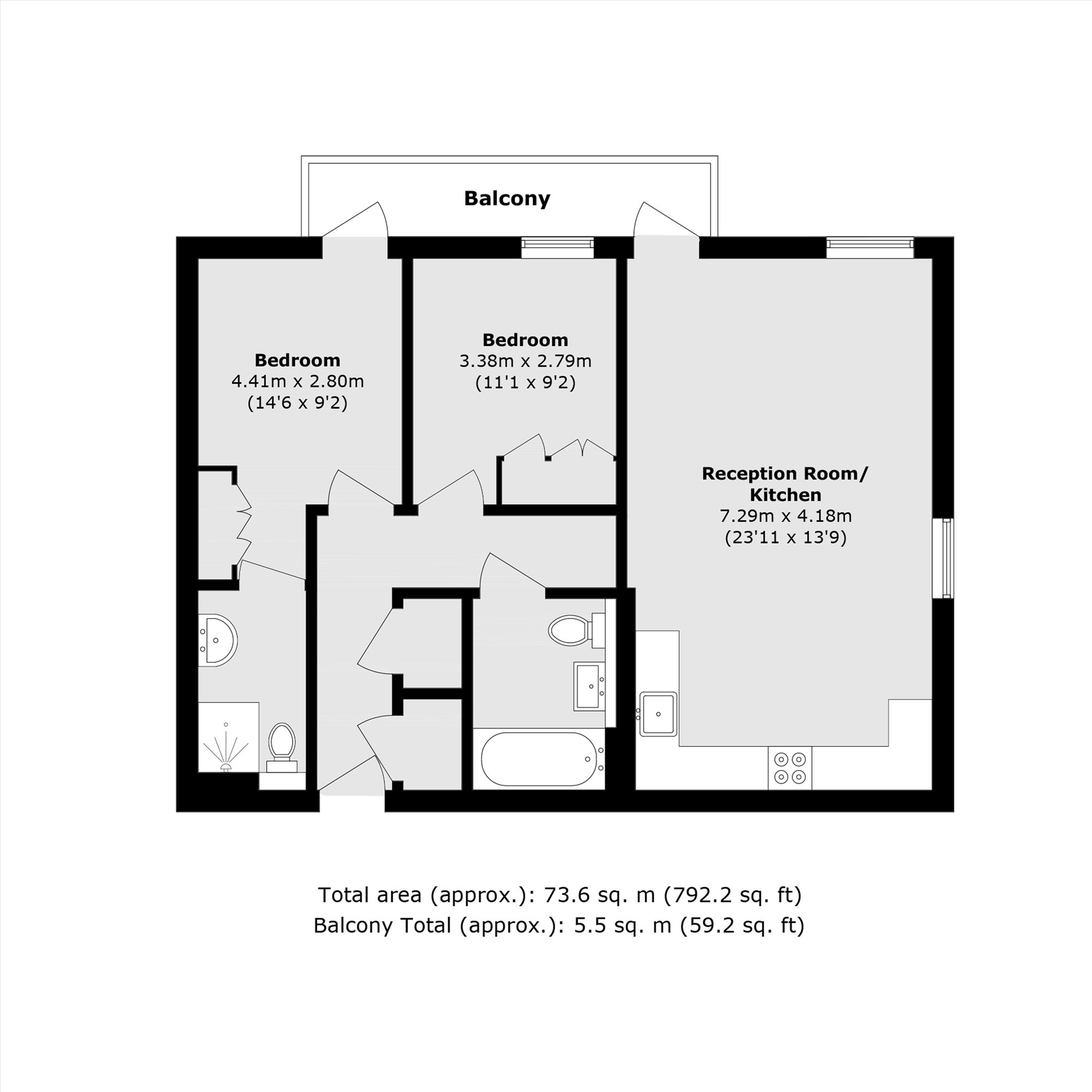 23 New Gothic Lodge, 1, Old Devonshire Road, London floorplan