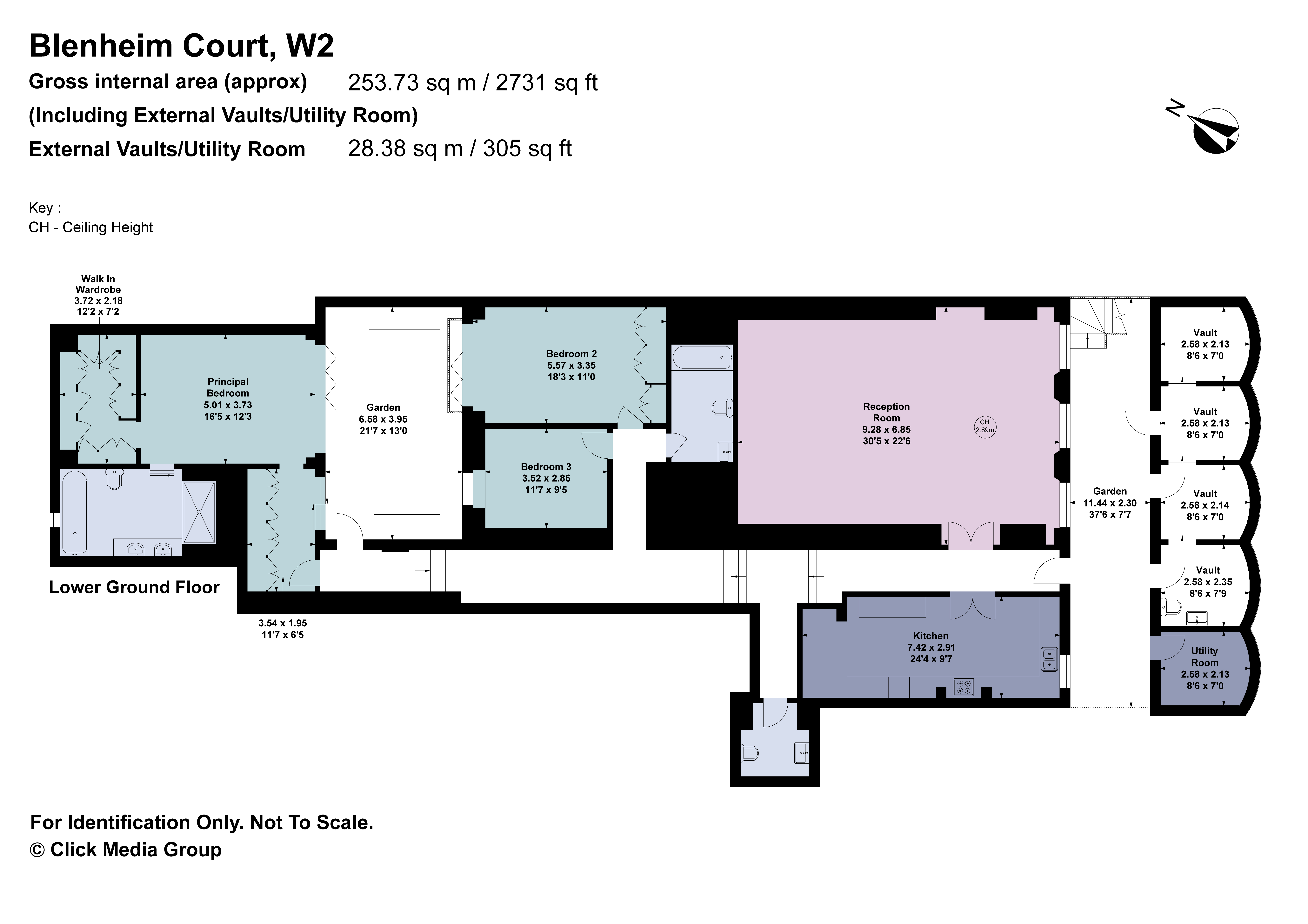 Flat B Blenheim Court, 108, Lancaster Gate, London floorplan
