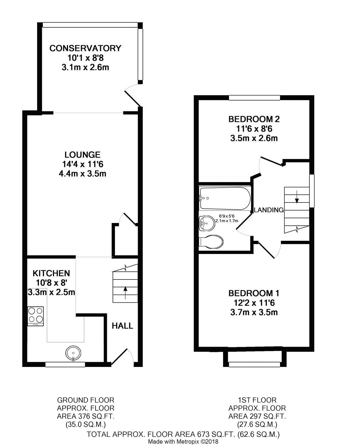 2 Bedrooms Semi-detached house for sale in Coniston Way, Littlehampton BN17