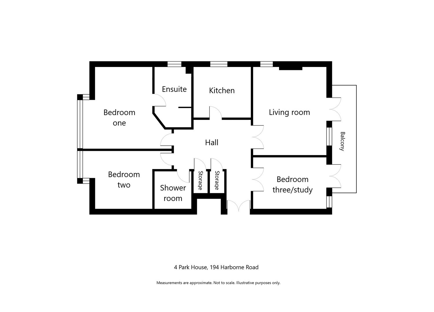 Flat 4 Park House, 194, Harborne Road, Birmingham floorplan