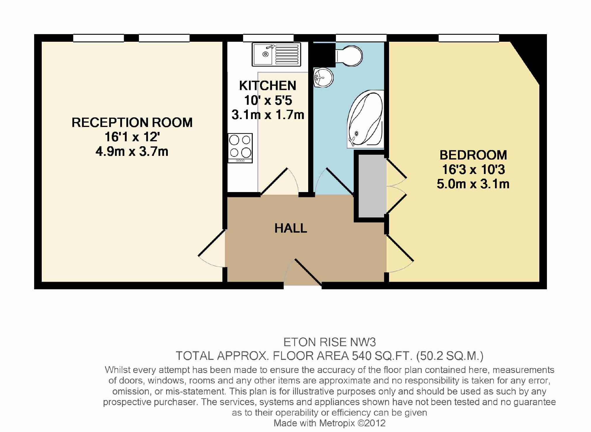 1 Bedrooms Flat to rent in Eton College Road, Belsize Park, London NW3