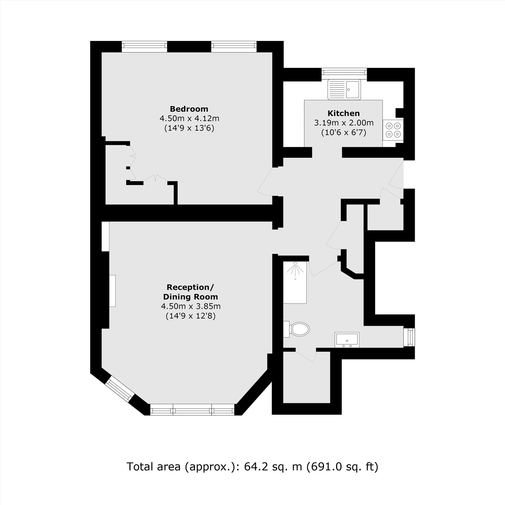 Flat A, 78, Culverden Road, London floorplan