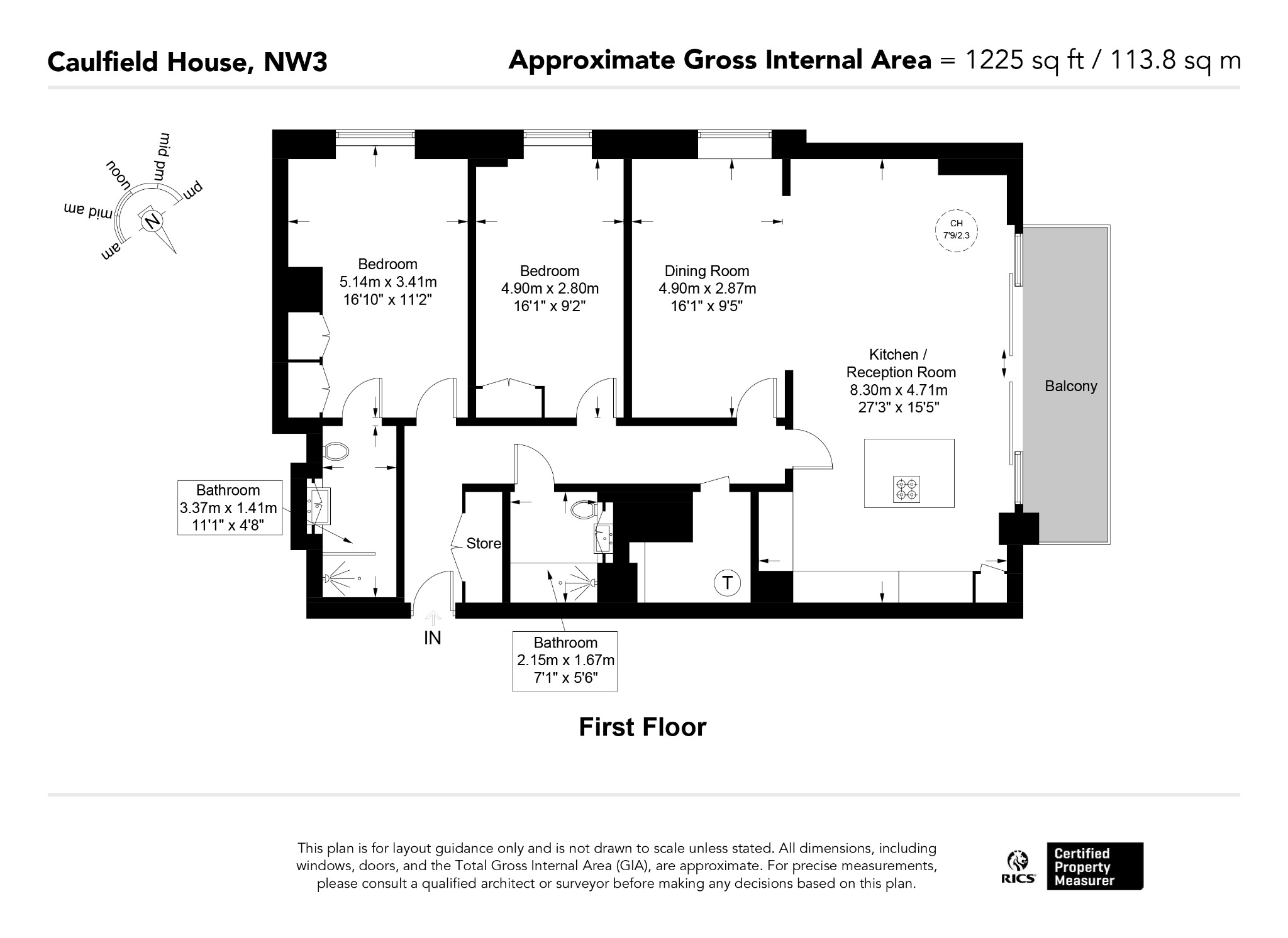 Flat 5, Caulfield House, Hampstead floorplan