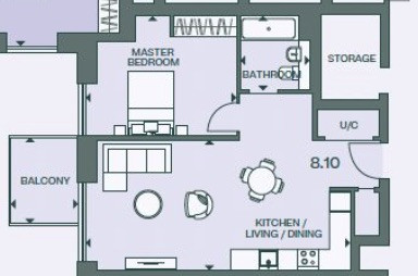 Unit 8.10, Level 8, Brookline Building, Wembley floorplan