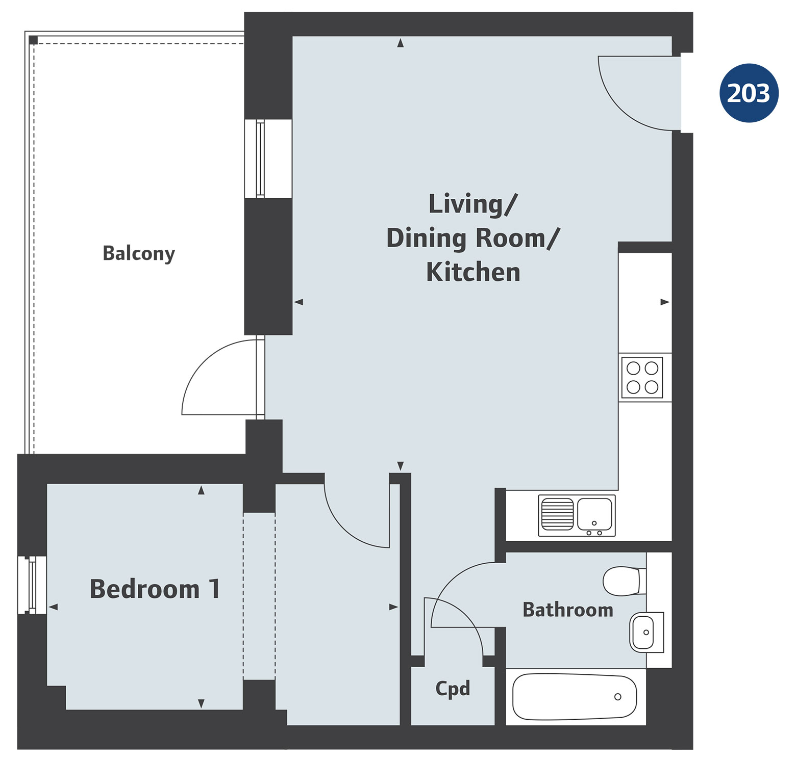 1 Bedrooms Flat for sale in 