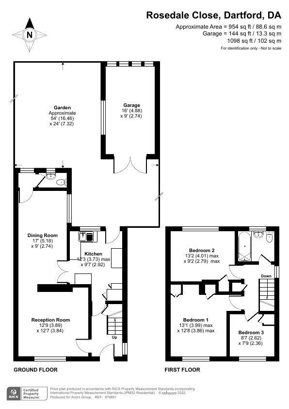 Rosedale Close, Dartford DA2, 3 bedroom semidetached house for sale