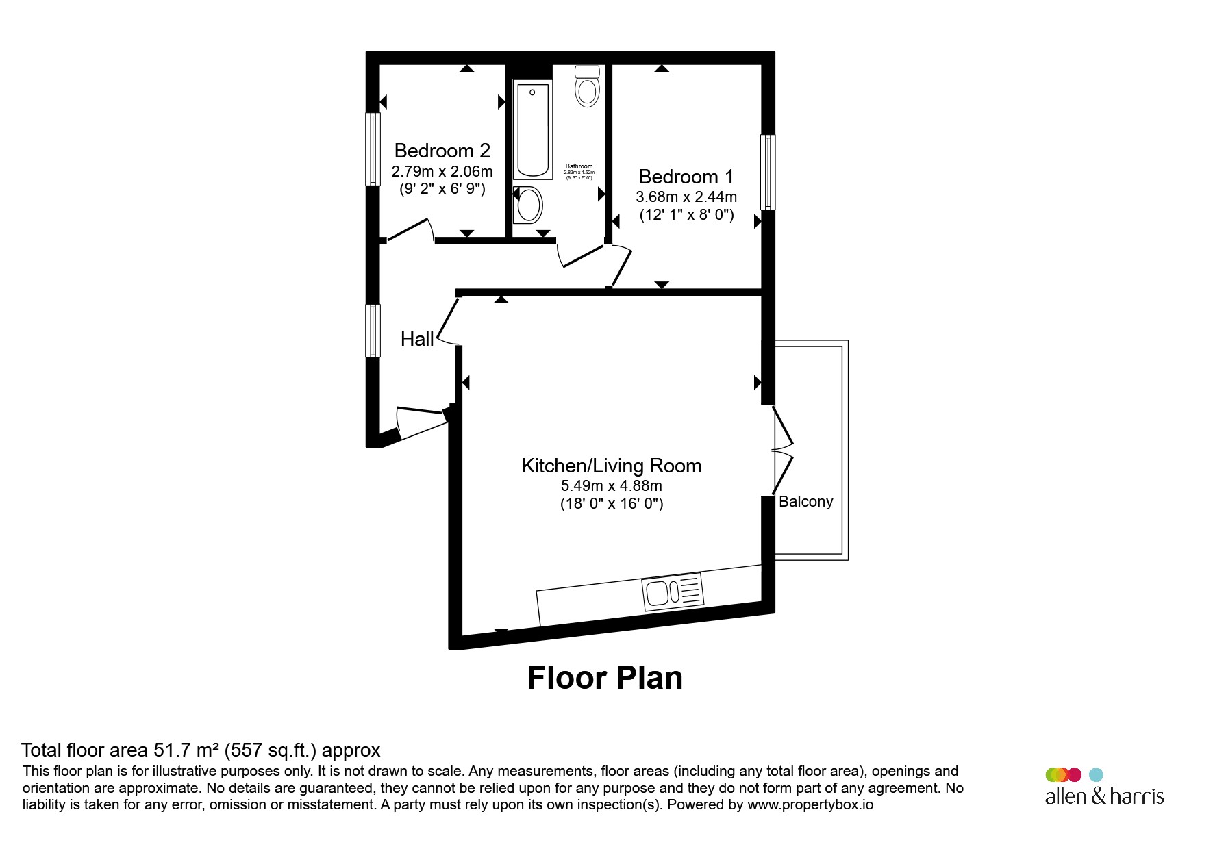 Flat 4, Seagers Court, Audley Road, Chippenham floorplan