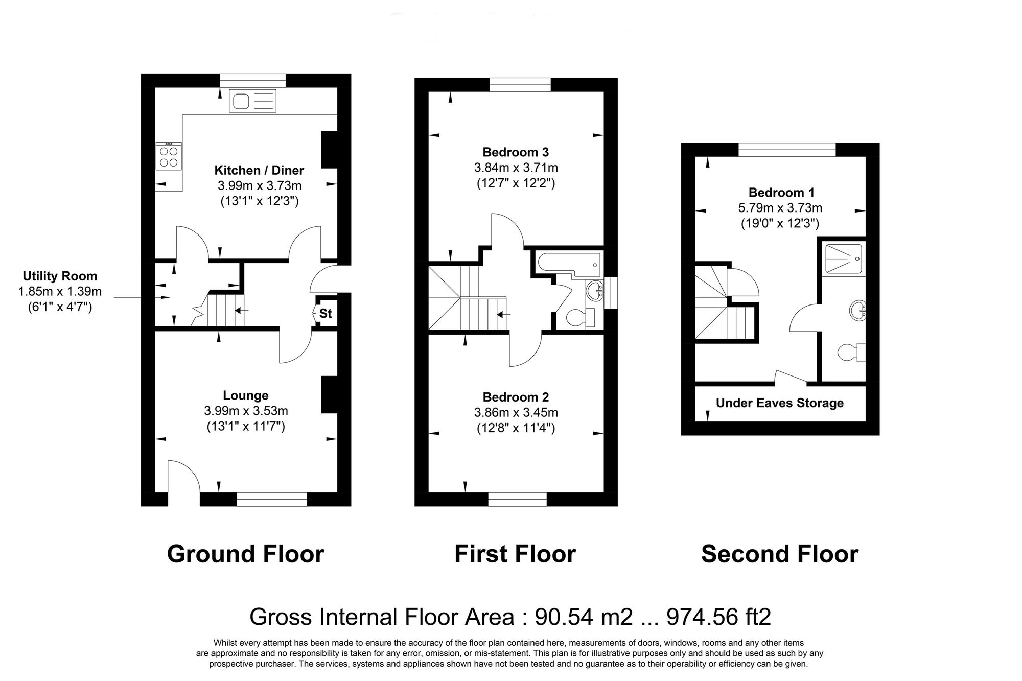 2 Cain Cottages, Halifax floorplan