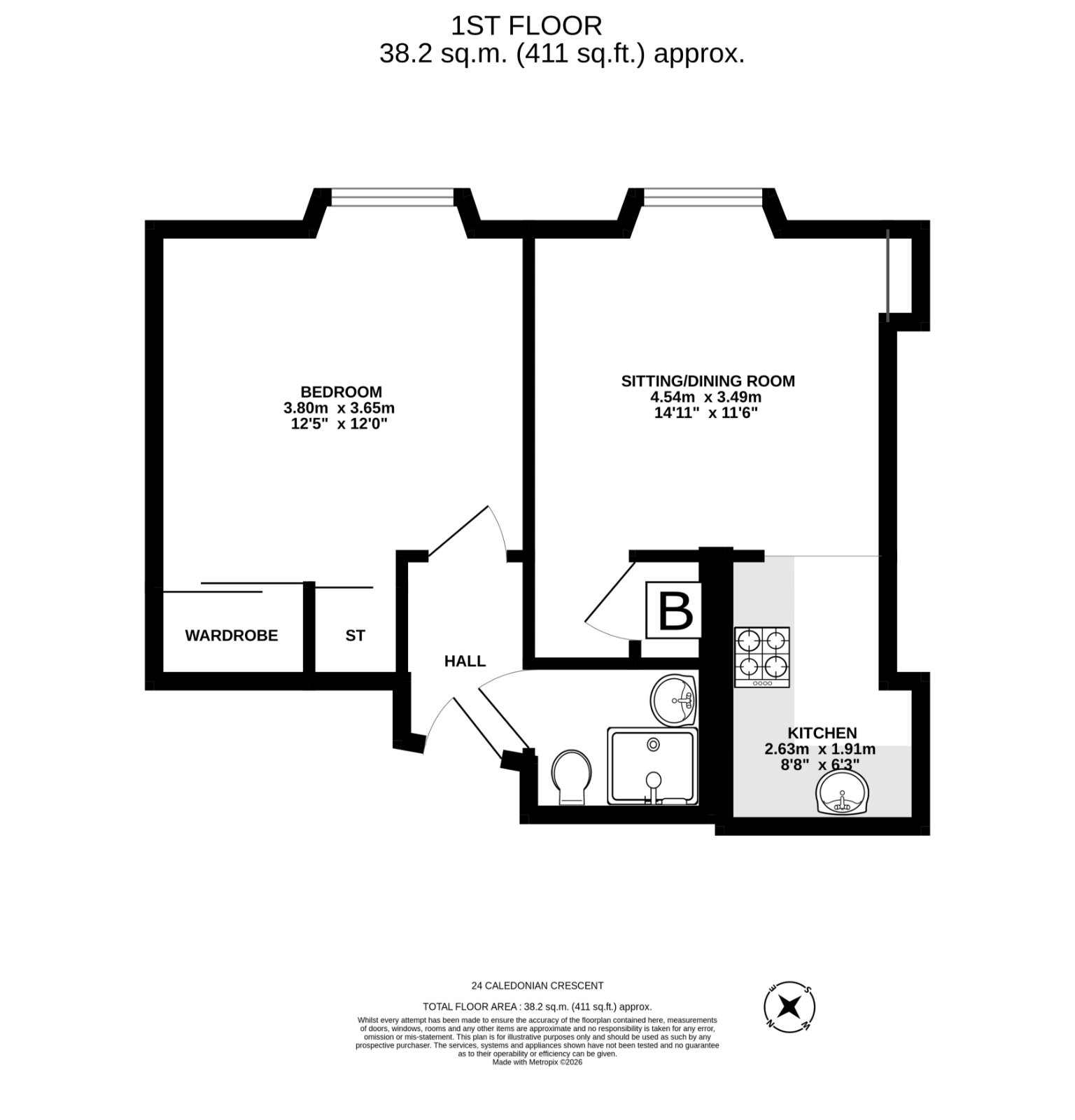 24/6 Caledonian Crescent, Edinburgh floorplan