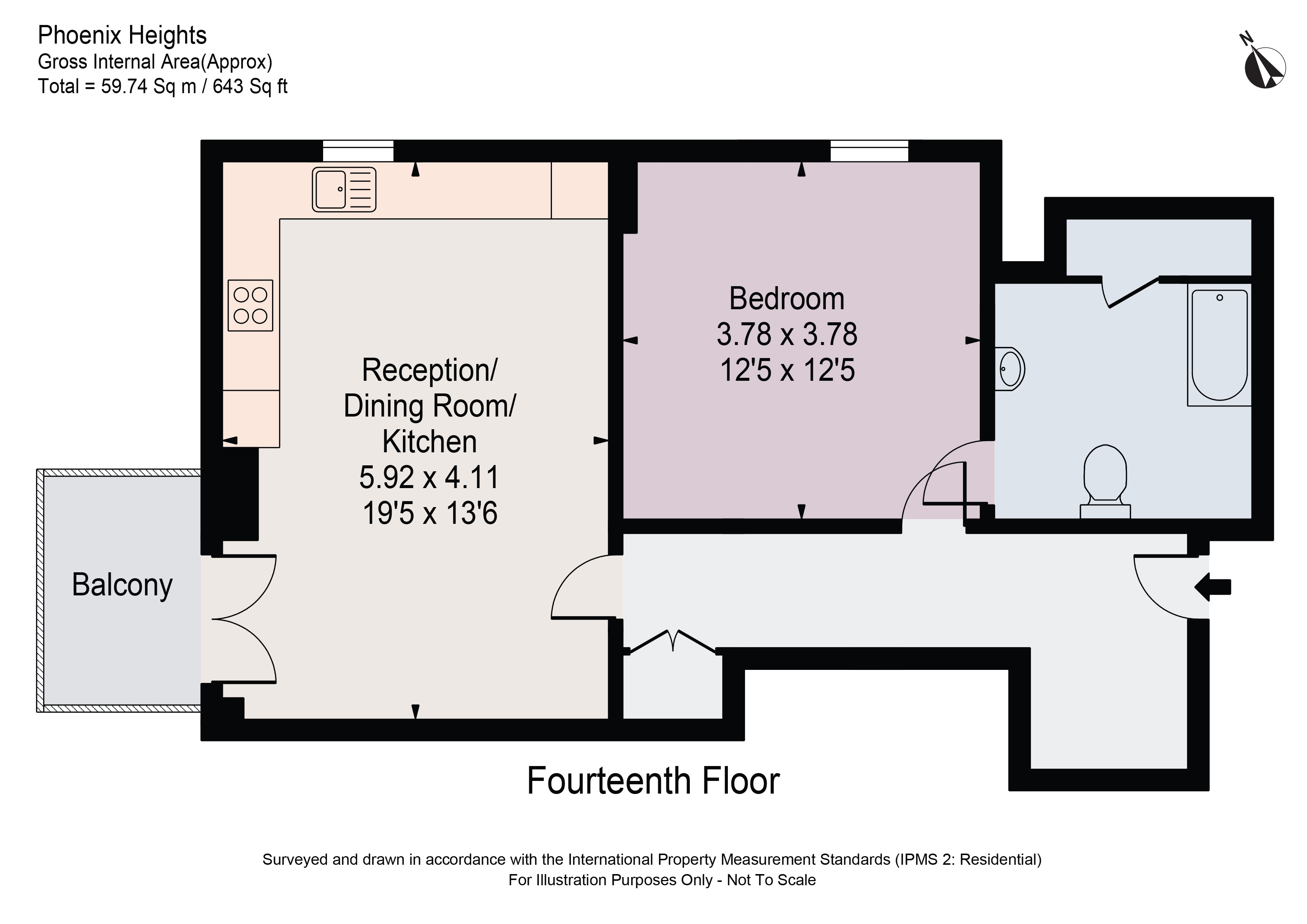 1 bed flat for sale in Phoenix Heights West, 142 Byng Street, Isle Of