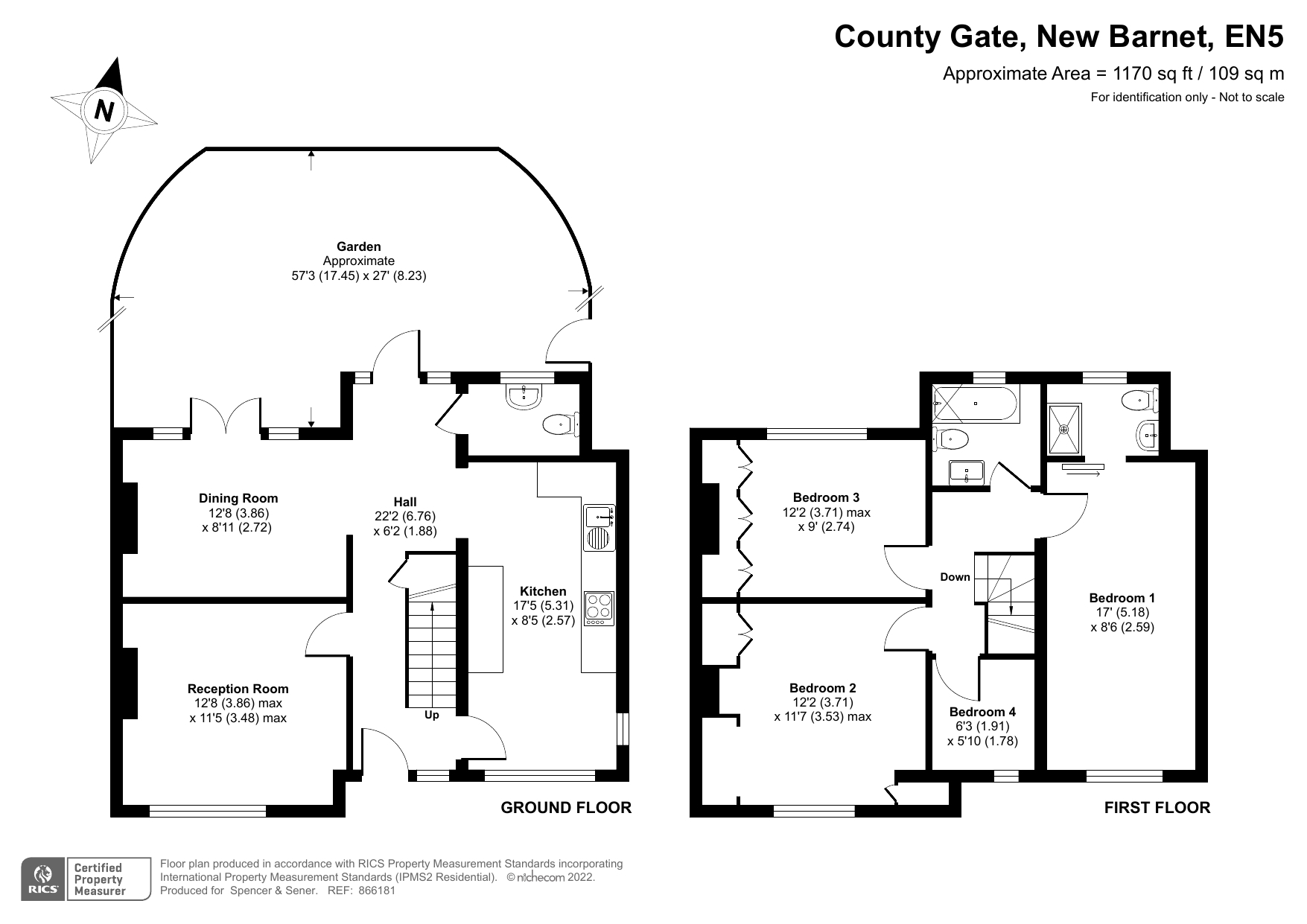 County Gate, New EN5, 4 bedroom semidetached house for