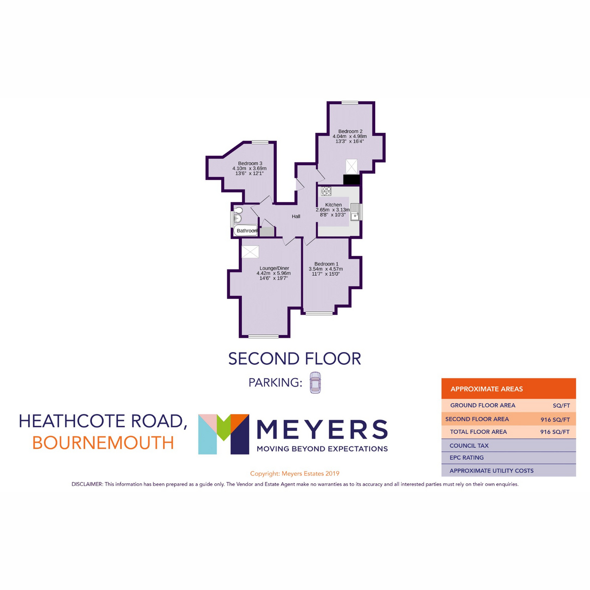 Flat Flat 8, 2, Heathcote Road, Bournemouth floorplan