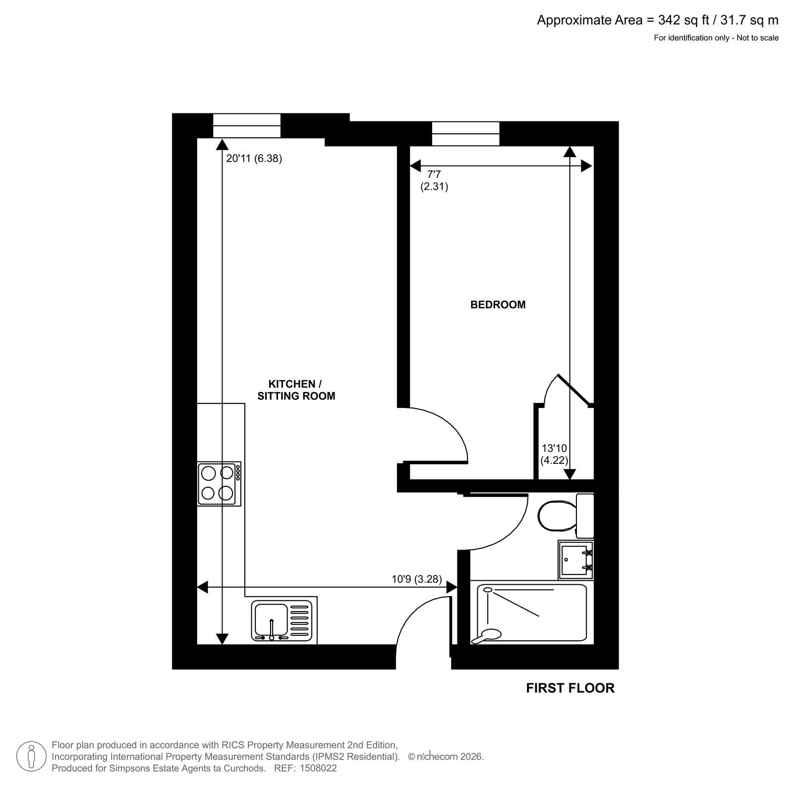 Flat 14, Nexus,, Gogmore Lane, Chertsey floorplan