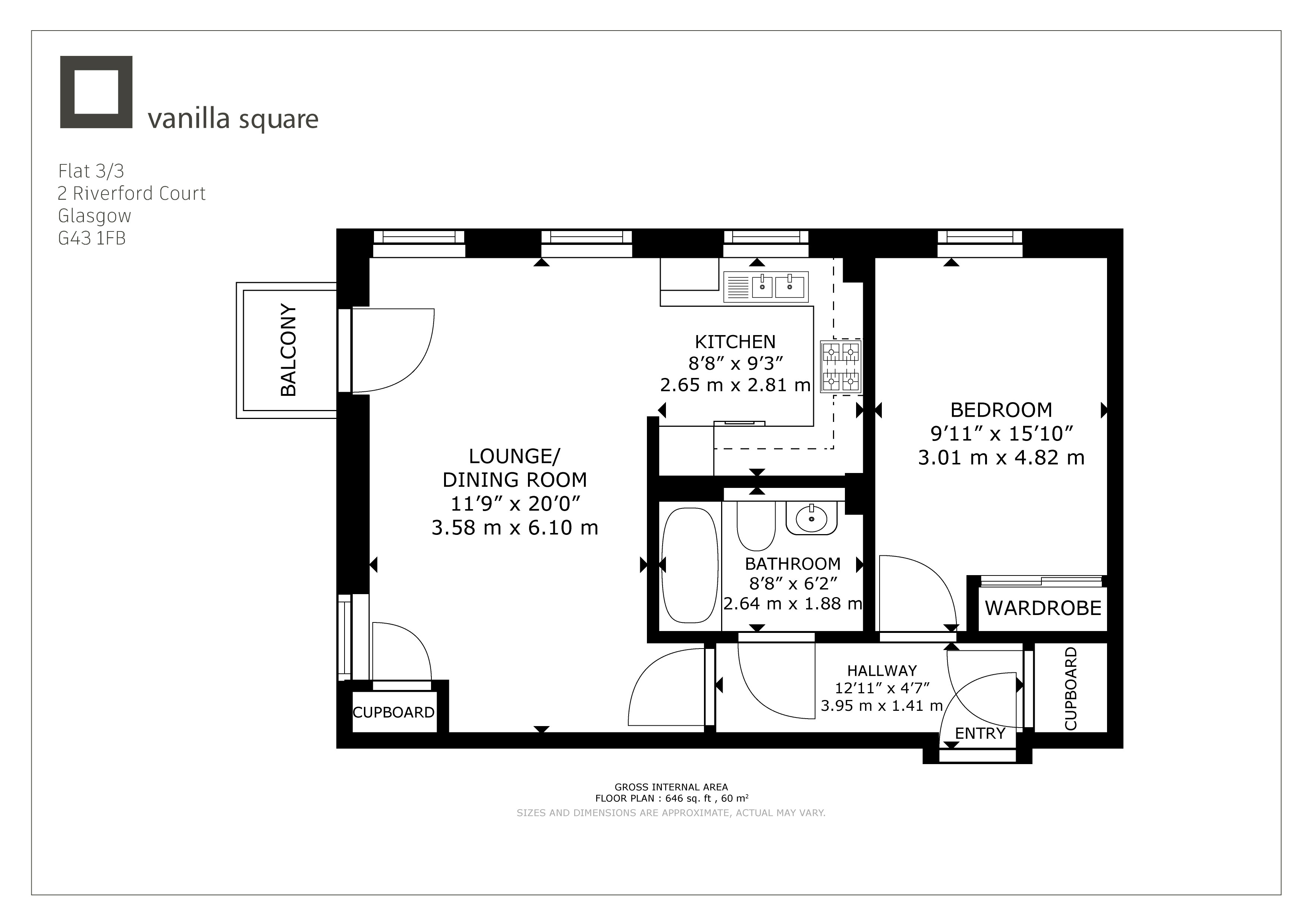 3/3, 2, Riverford Court, Glasgow floorplan
