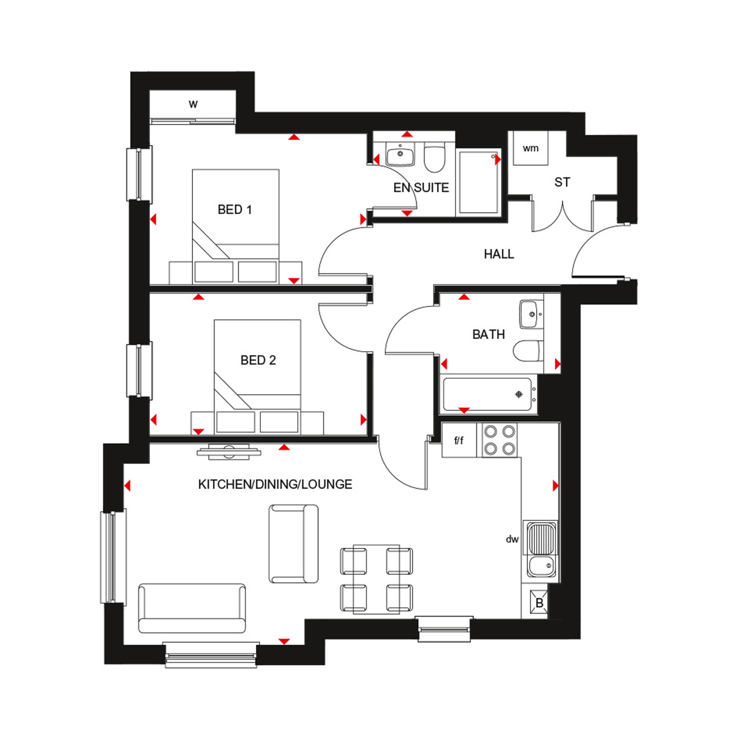 2 Bedrooms Flat for sale in 