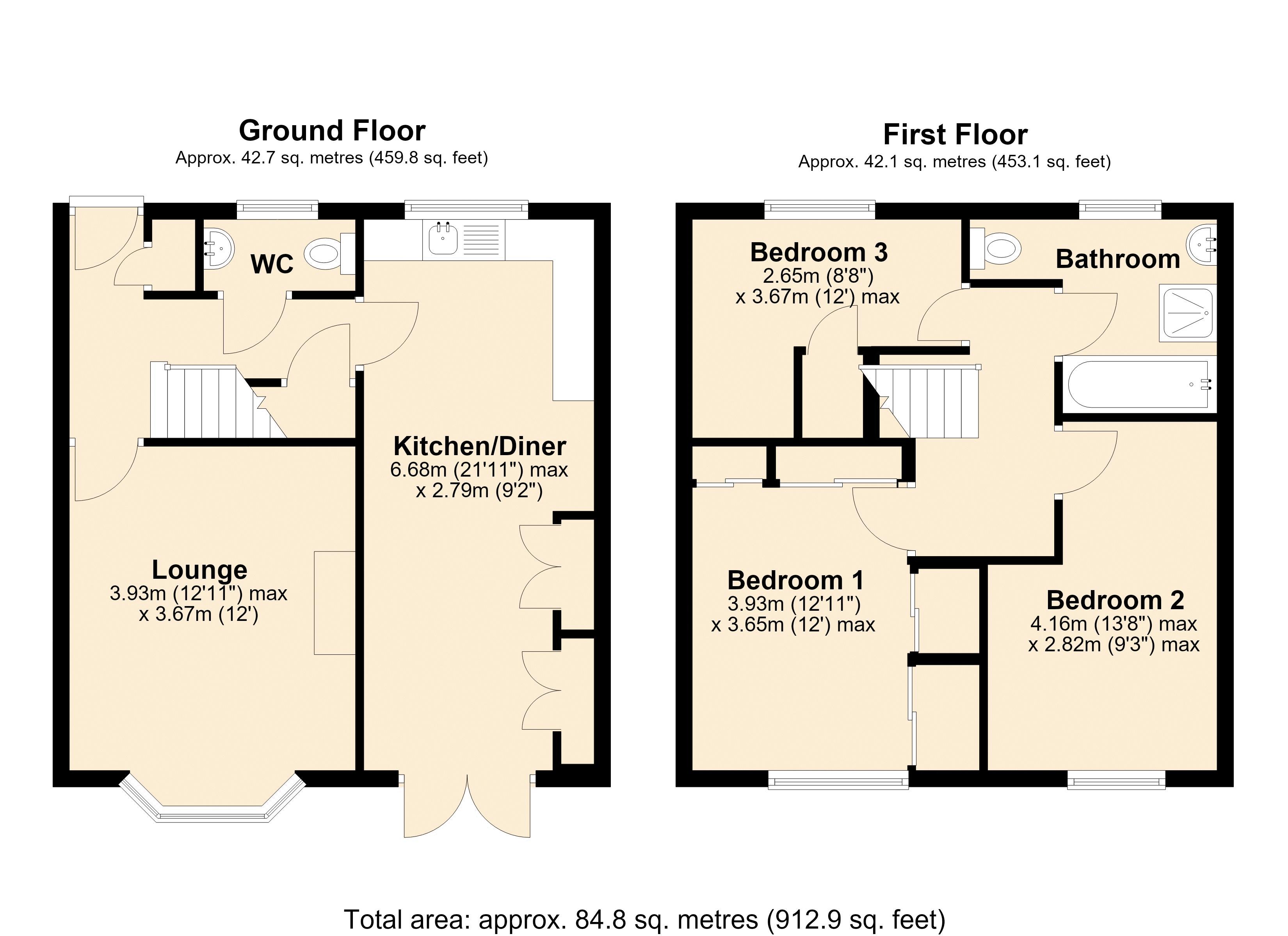 23, Berryhill Close, Blaydon floorplan