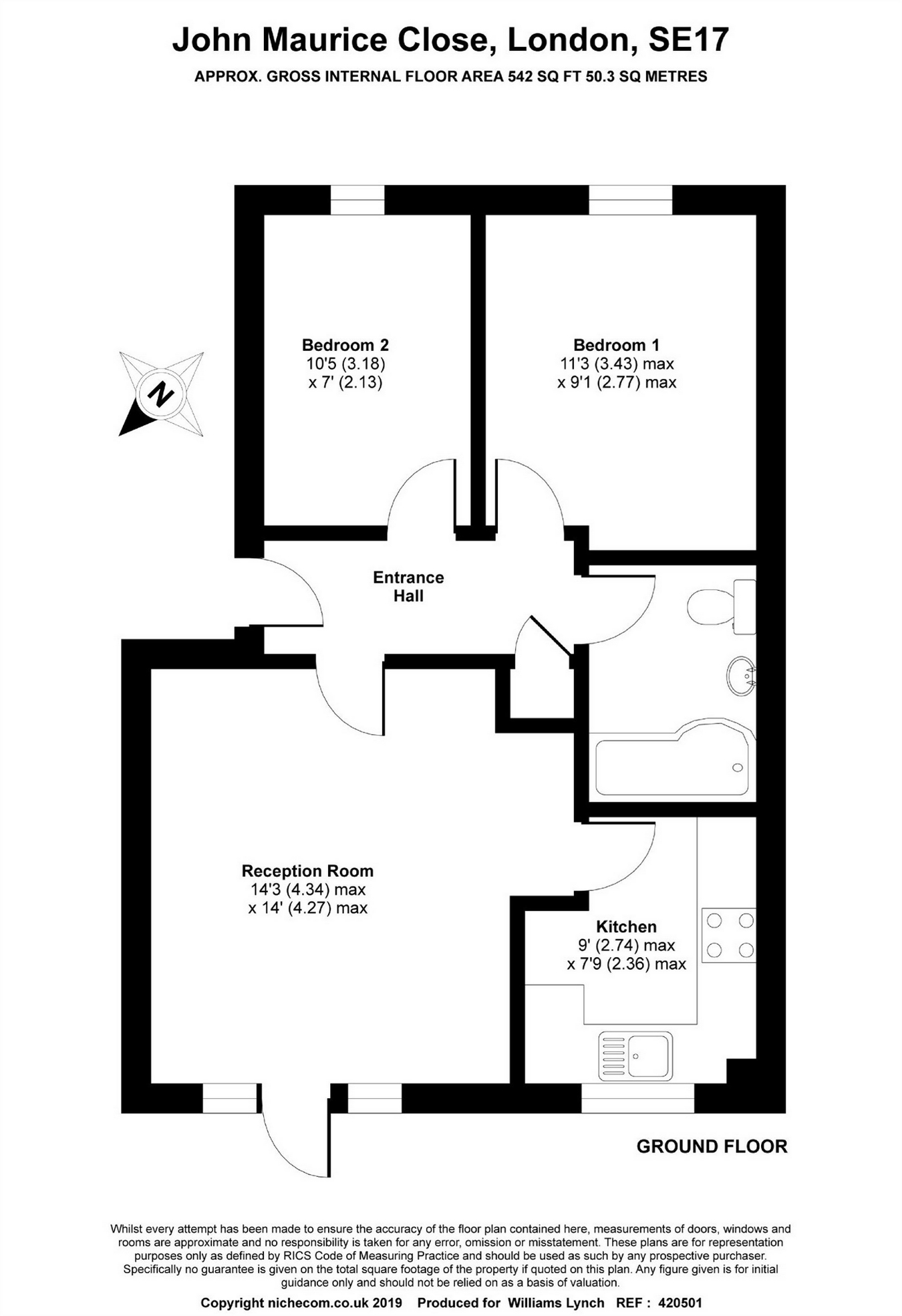 2 Bedrooms Flat to rent in John Maurice Close, London SE17