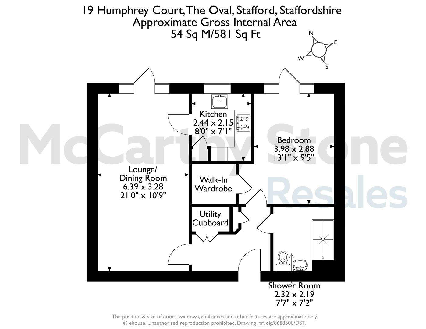 19 Humphrey Court, The Oval, Stafford floorplan
