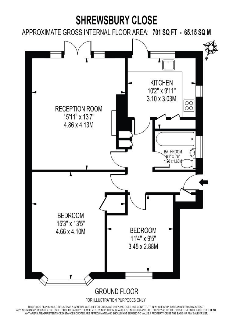 Shrewsbury Close, Surbiton KT6, 2 bedroom for sale