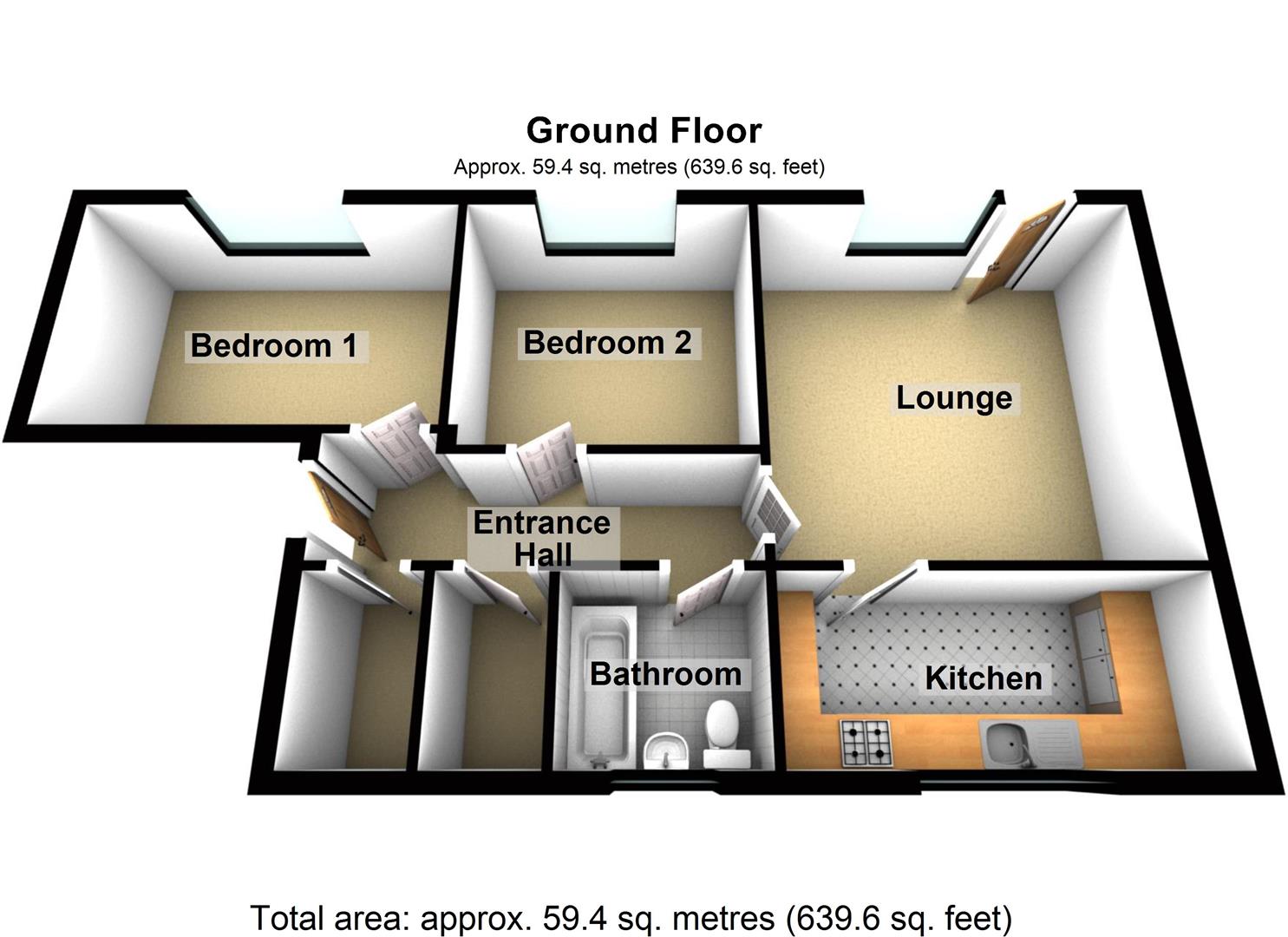 2 Bedrooms Flat to rent in Olympic Close, Luton LU3