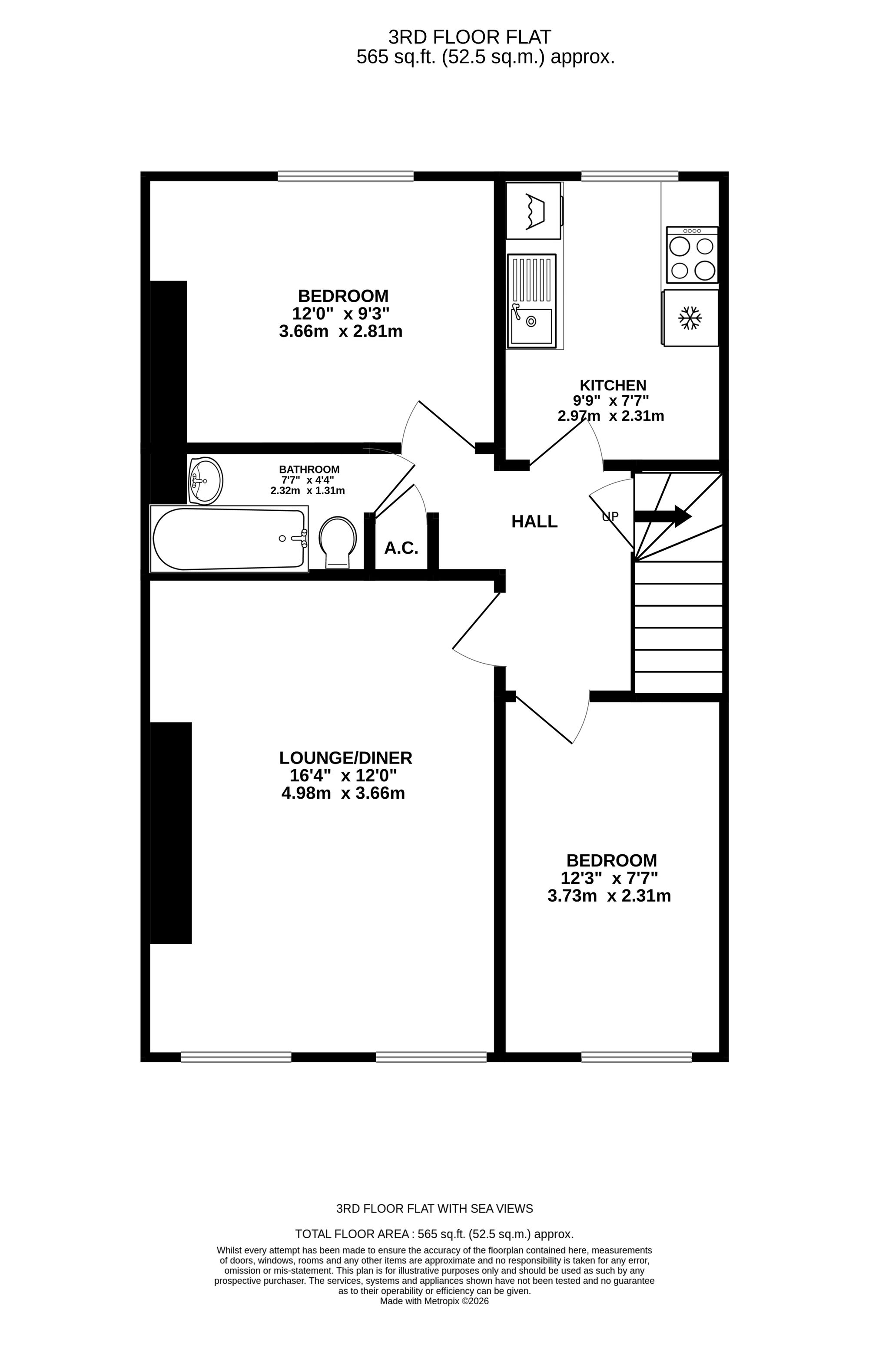 Third Floor Flat, 18B Marina, St. Leonards-On-Sea floorplan