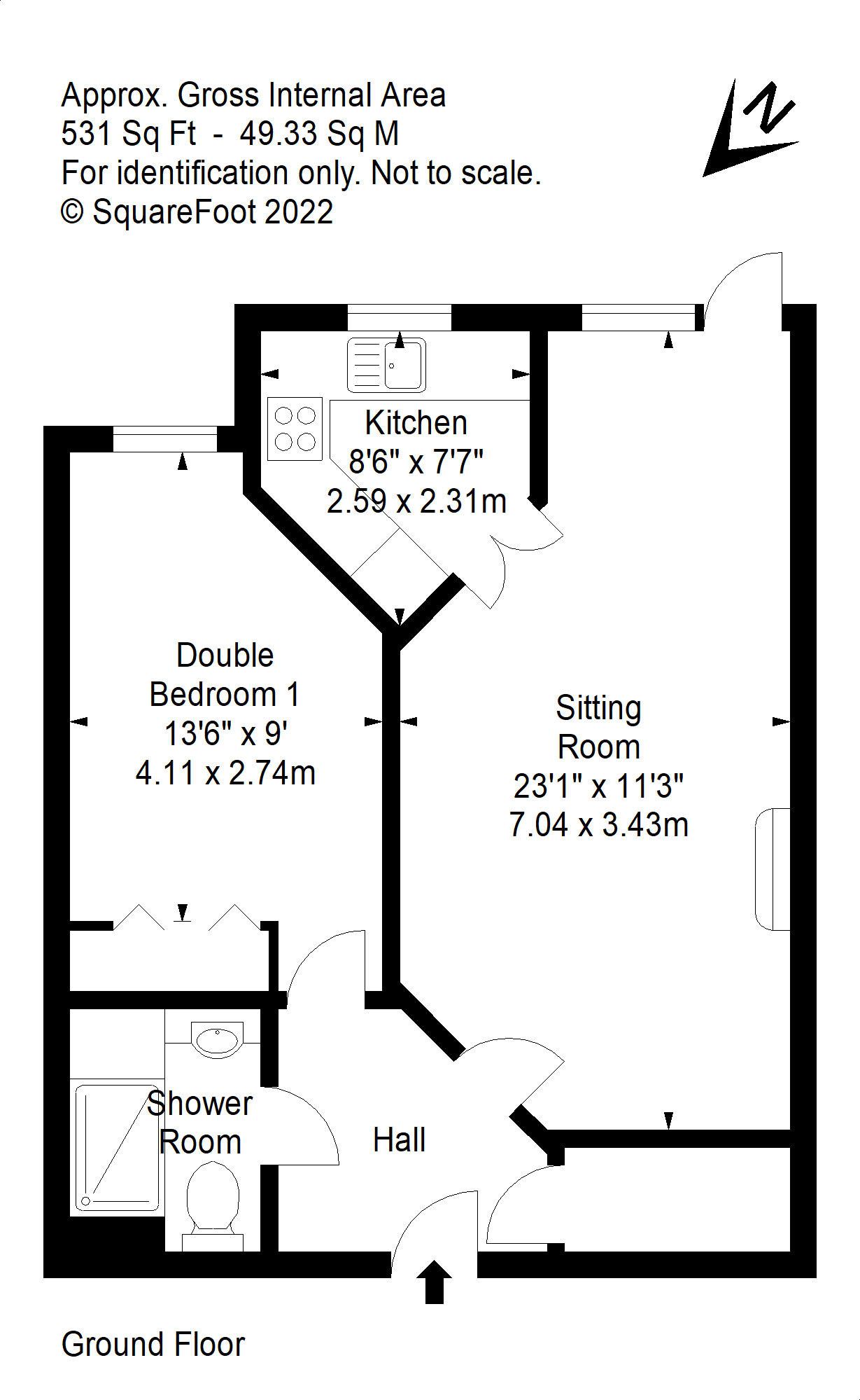 6 Bellevue Court, Queens Road, Dunbar EH42, 1 bedroom flat for sale