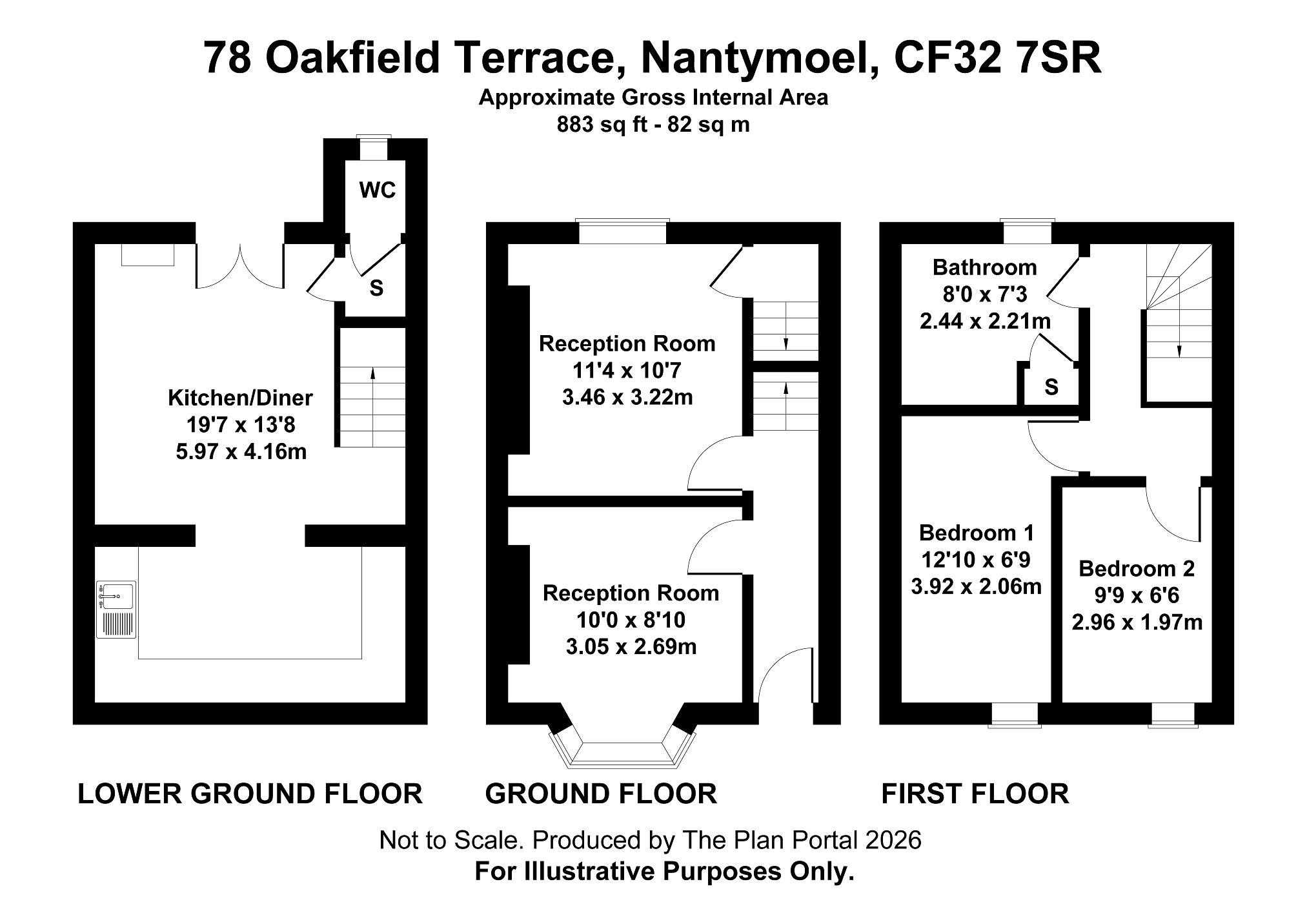78, Oakfield Terrace, Nantymoel floorplan