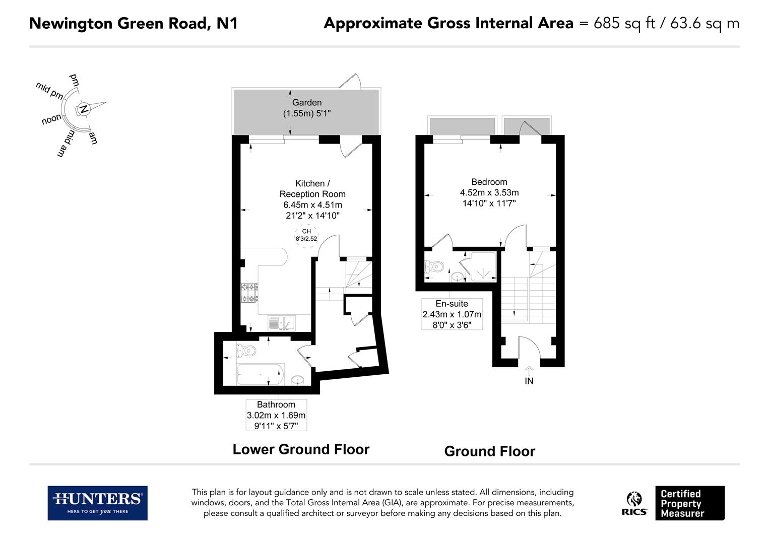 Flat D, 111, Newington Green Road, London floorplan