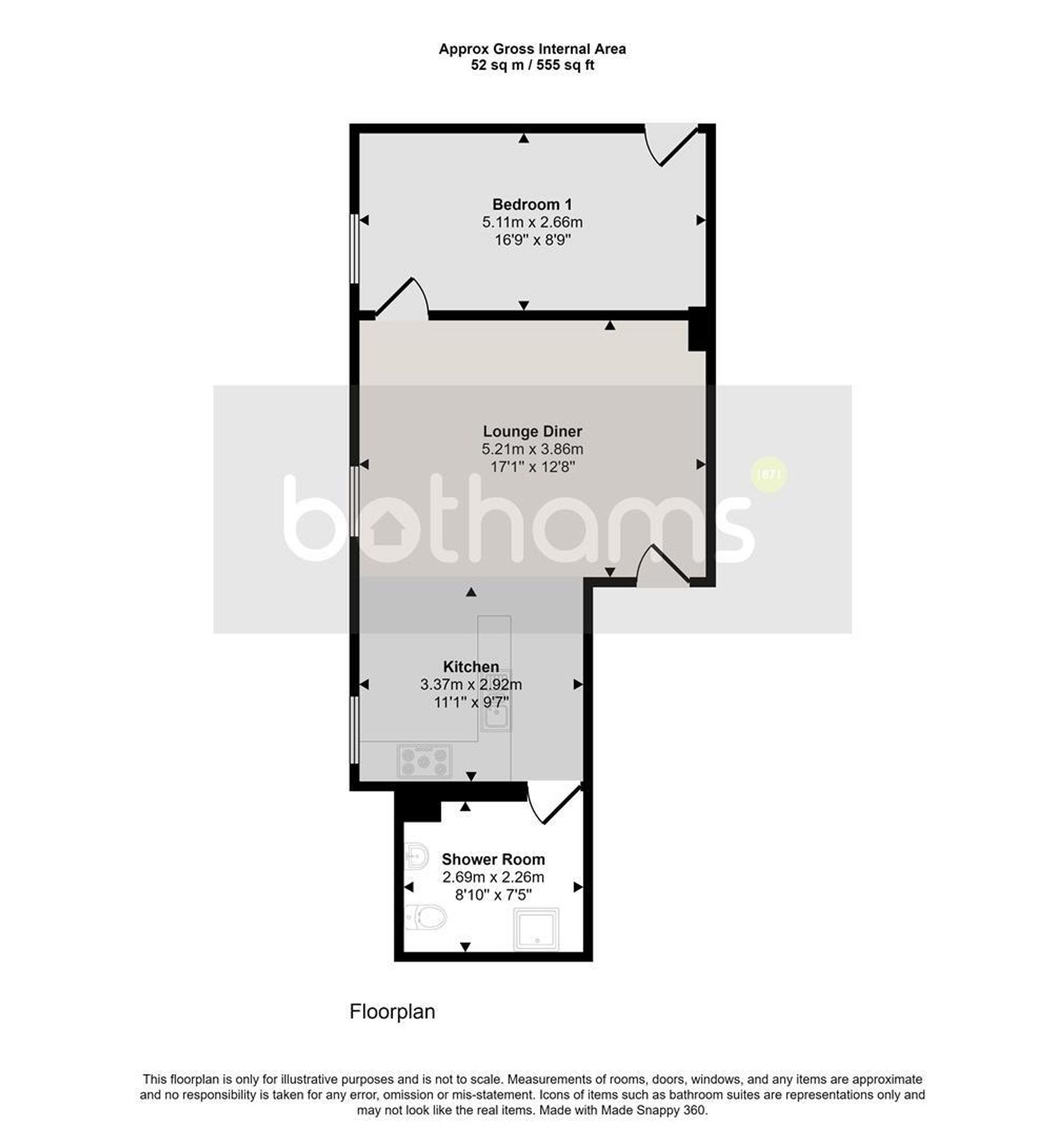 Flat 4, 42 North Parade, Matlock floorplan