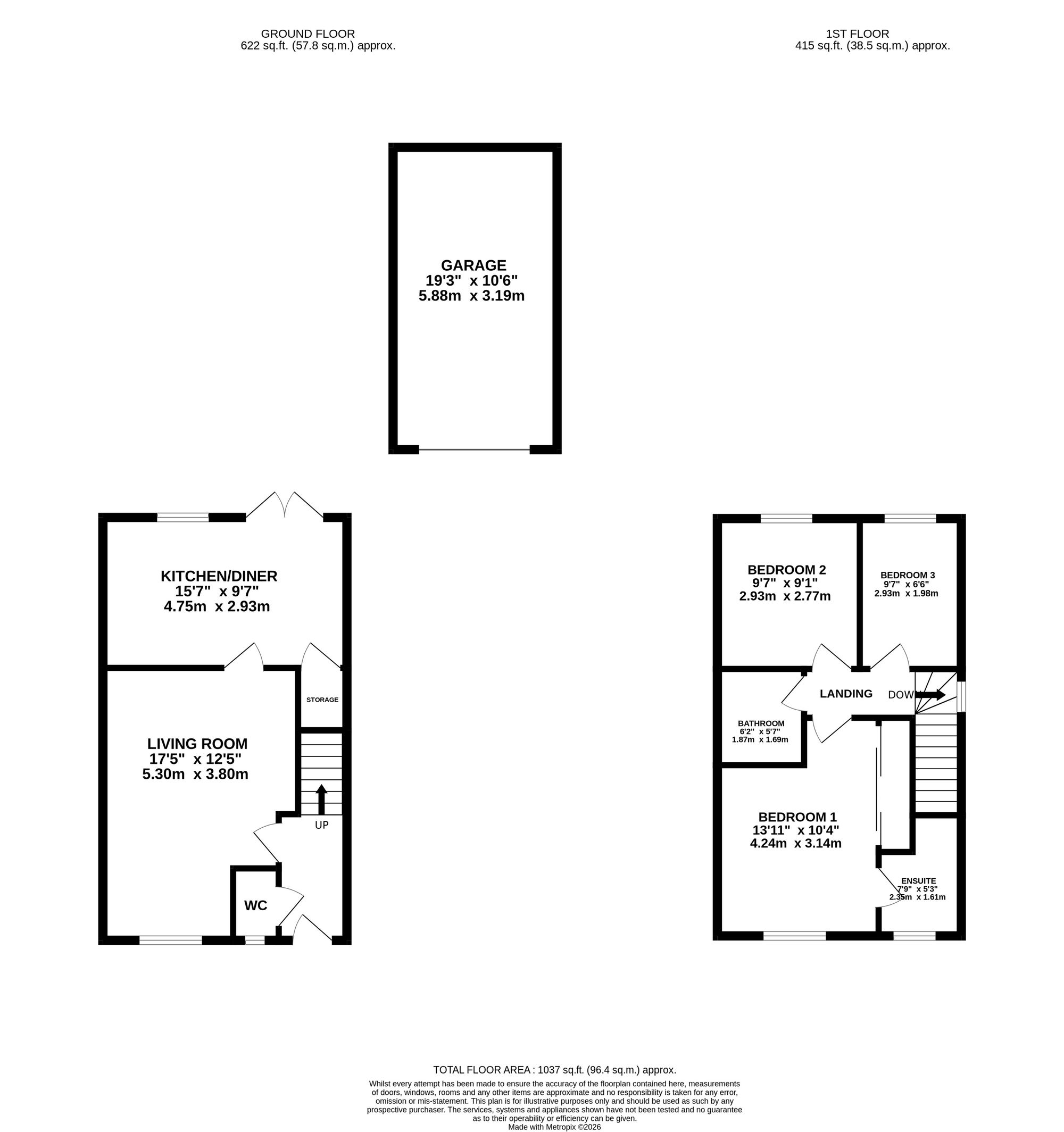 3, Leese Walk, Gnosall, ST20 floorplan