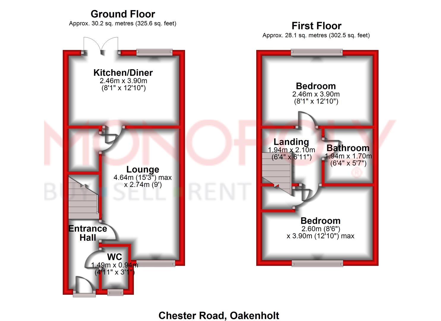 2 Bedrooms  for sale in Chester Road, Oakenholt, Flint CH6